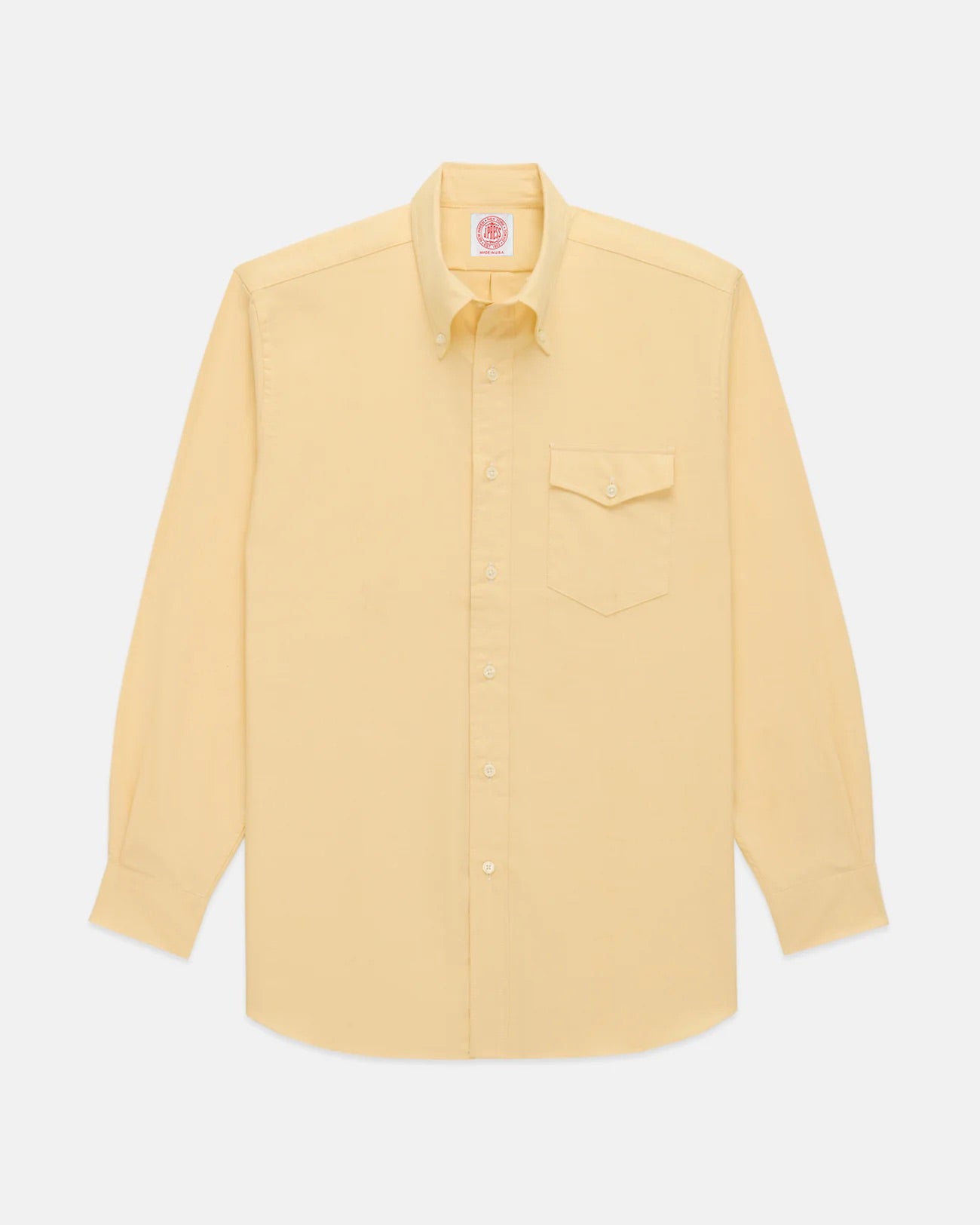 Made-in-USA Flap Pocket Yellow Oxford Cloth Button Down Shirt - Classic Fit