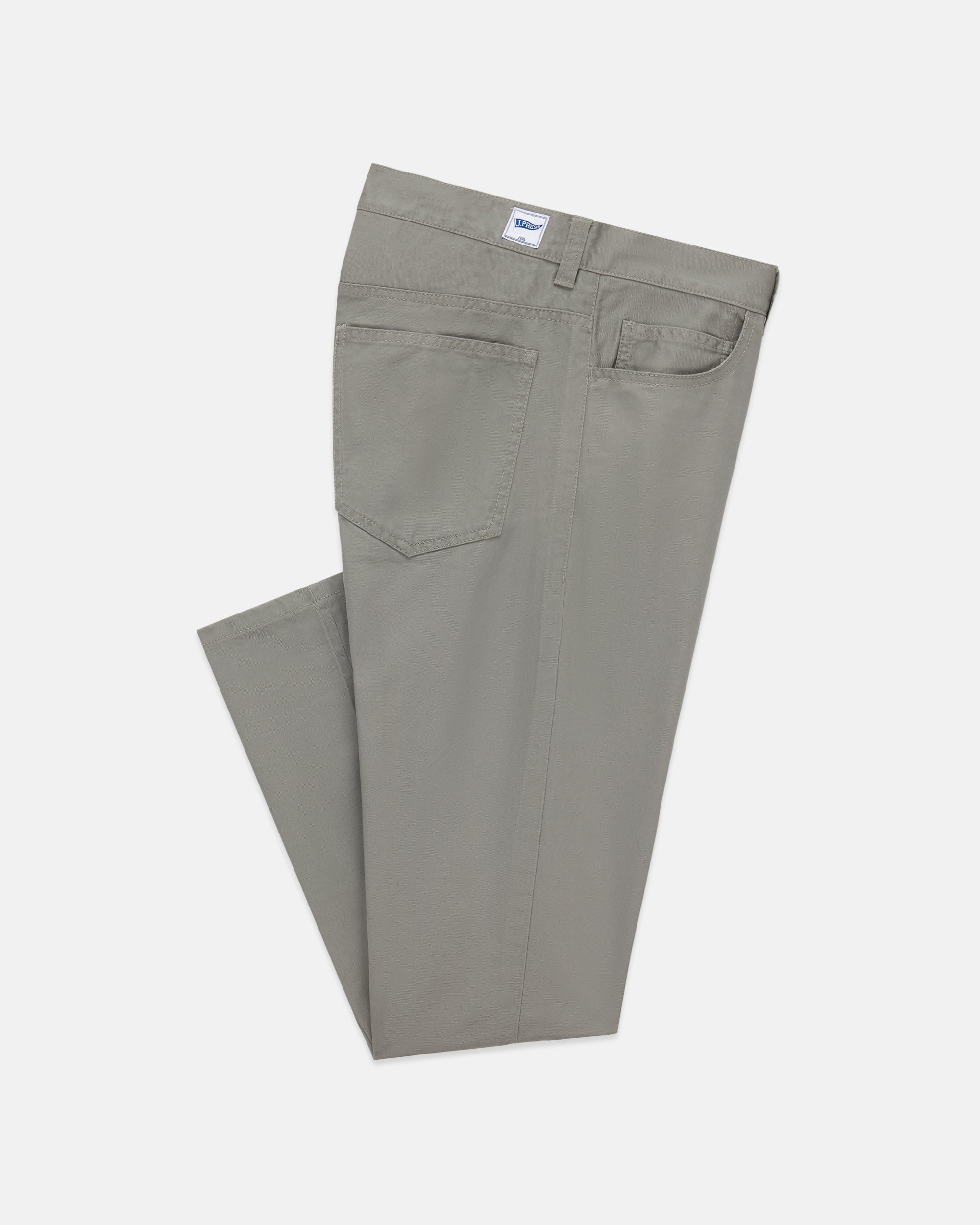 Light Grey 5-Pocket Twill Pant - Trim Fit