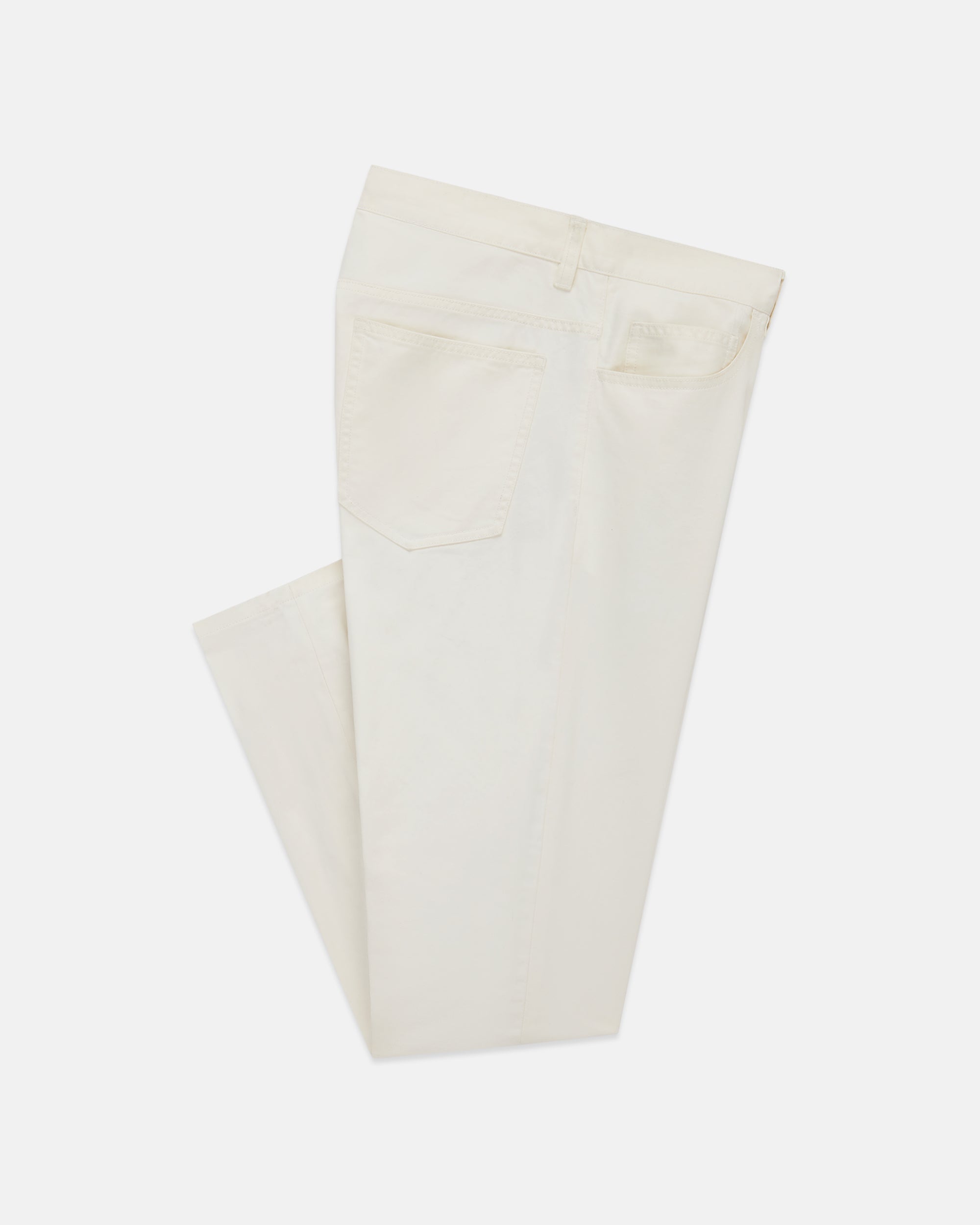 White 5-Pocket Twill Pant - Trim Fit