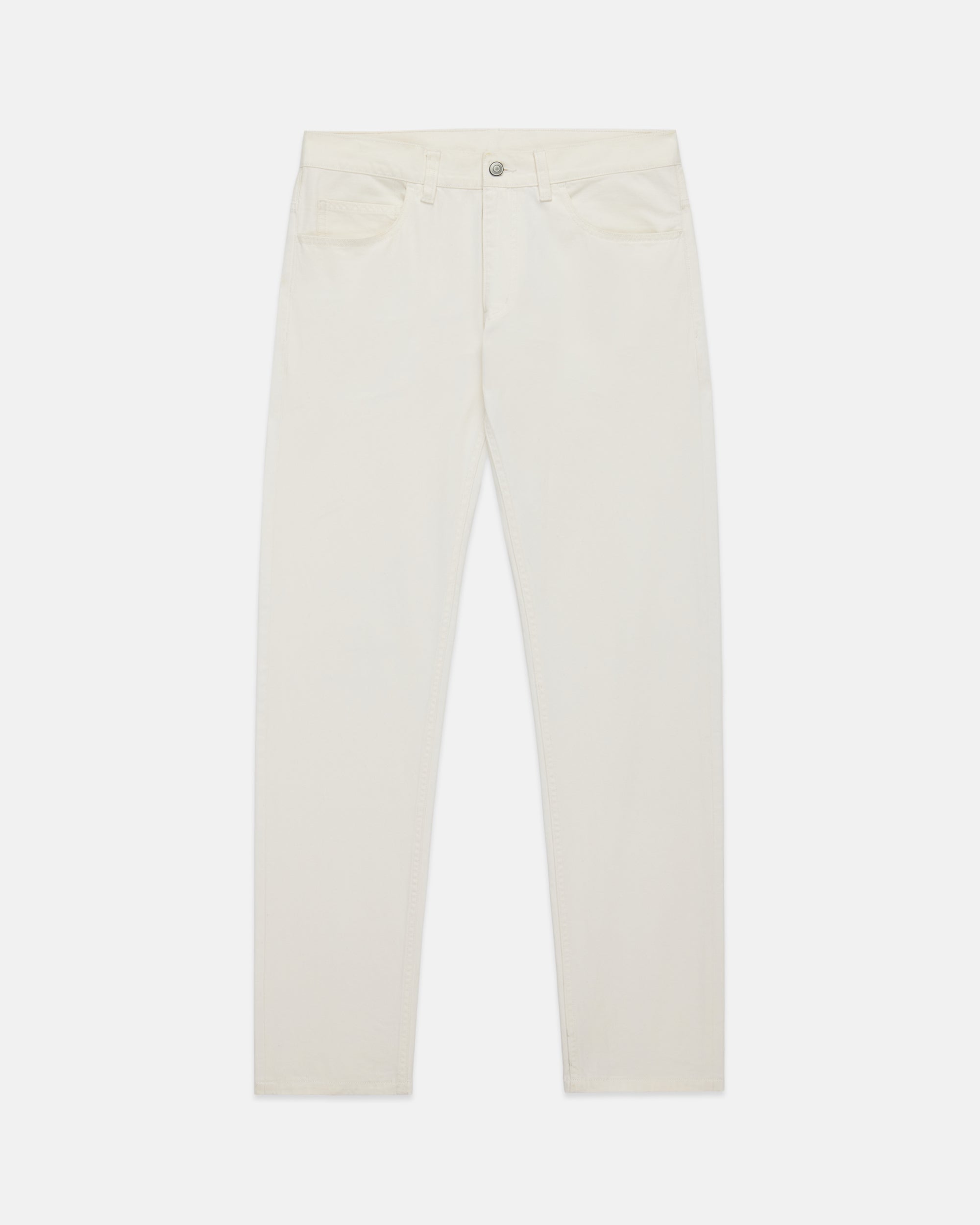 White 5-Pocket Twill Pant - Trim Fit