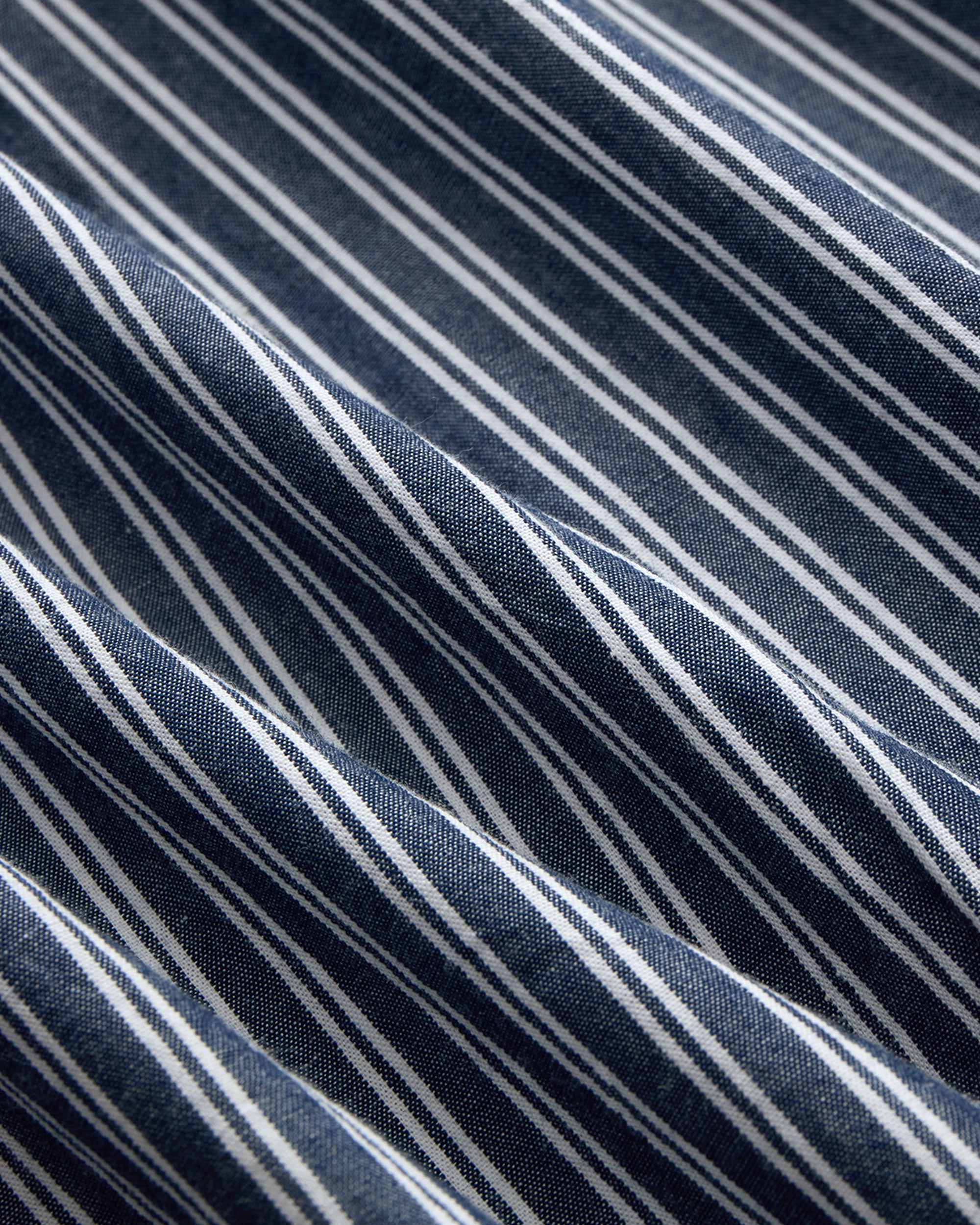 Navy Oxford Double Stripe Shirt - Trim Fit