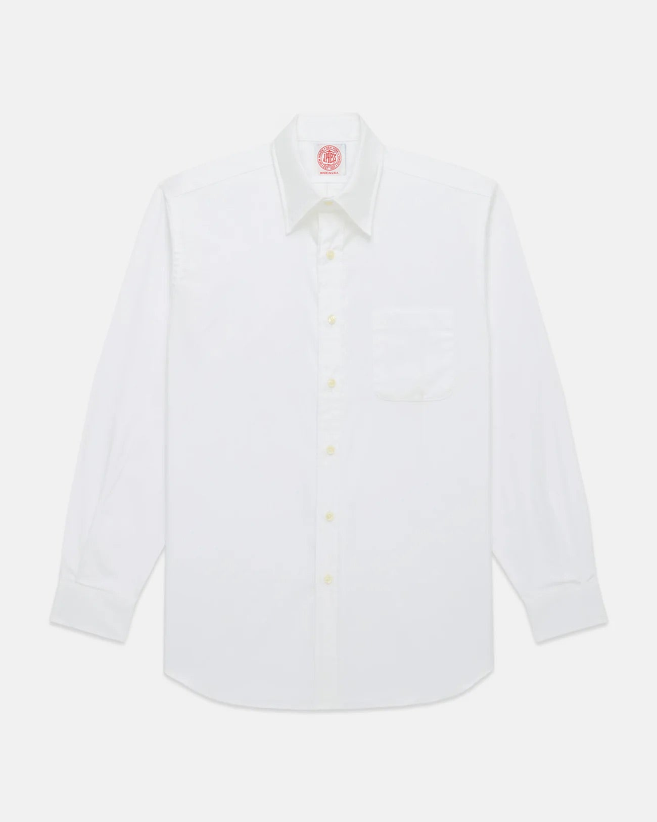 Made-in-USA White Pinpoint Oxford Point Collar Shirt - Classic Fit