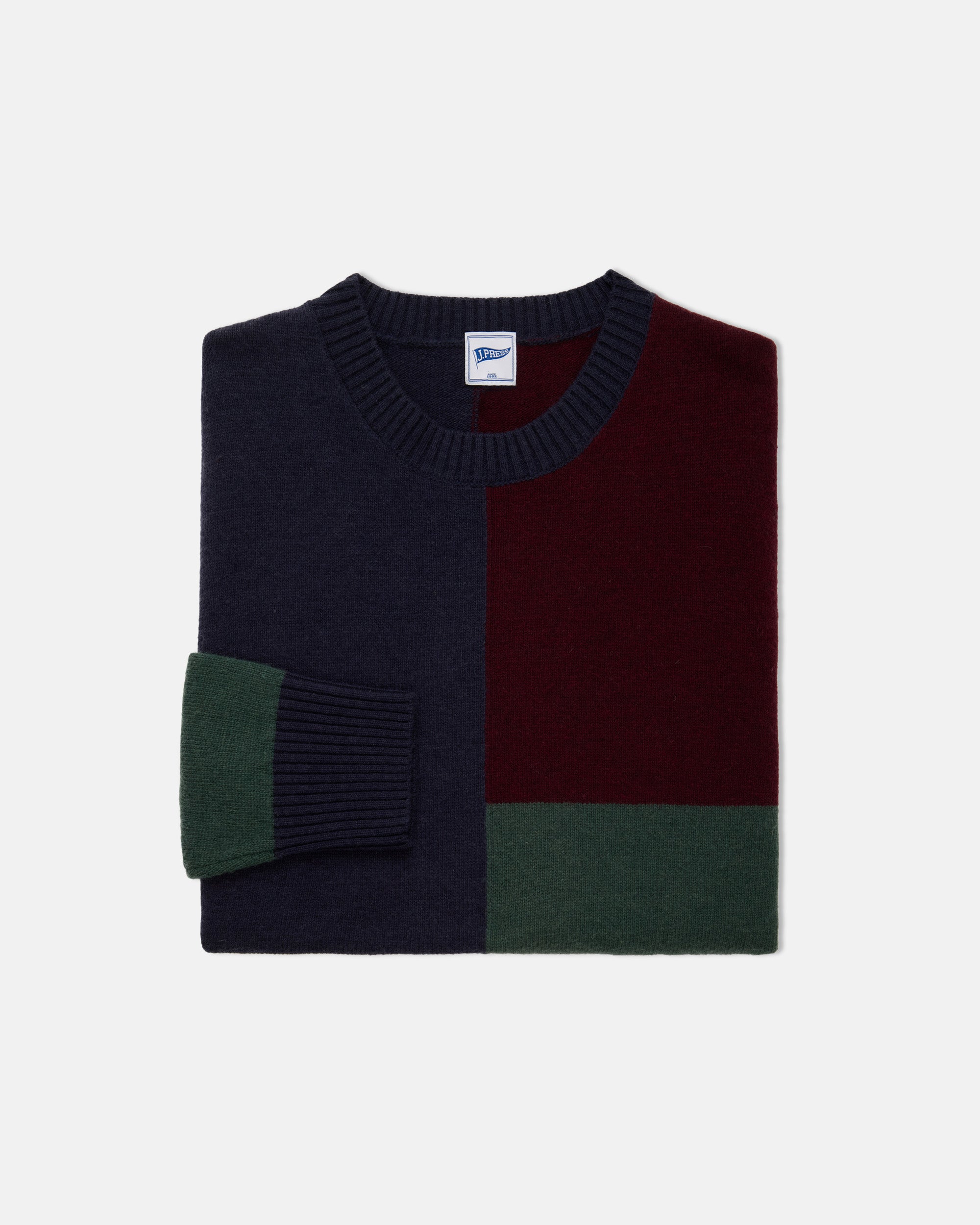 Wool Panelled Fun Sweater - Trim Fit
