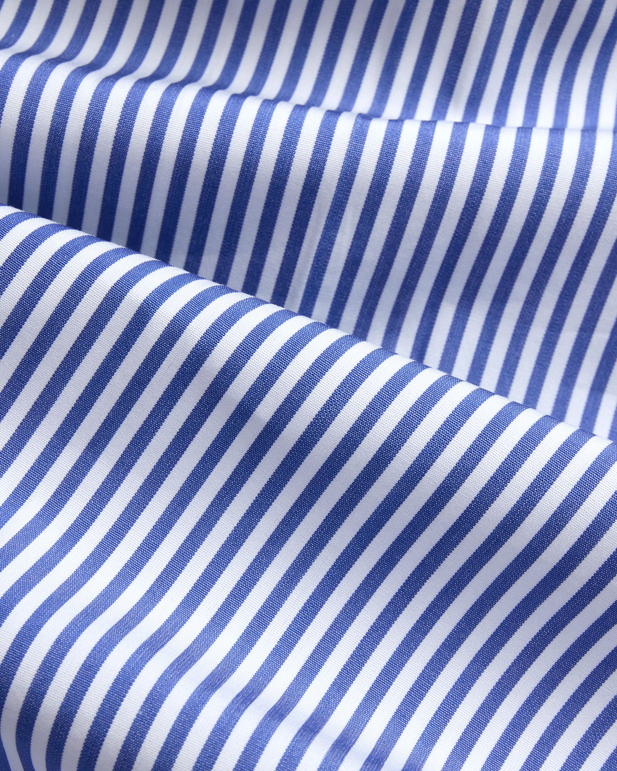 Made-in-USA Thomas Mason Navy Bengal Stripe Spread Collar Dress Shirt - Classic Fit