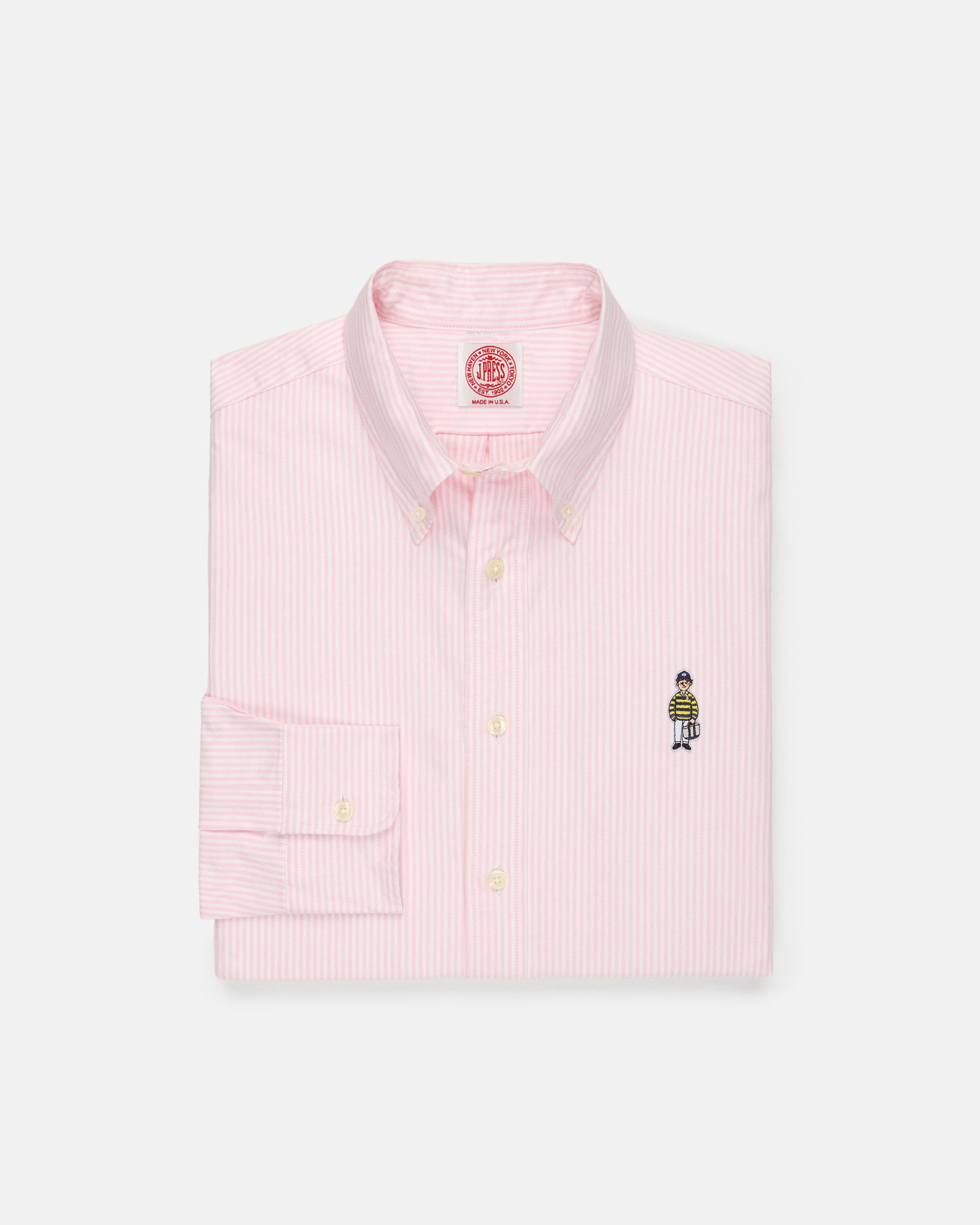 Made-in-USA "Ivy Guy" Pink University Stripe Oxford Cloth Shirt - Classic Fit