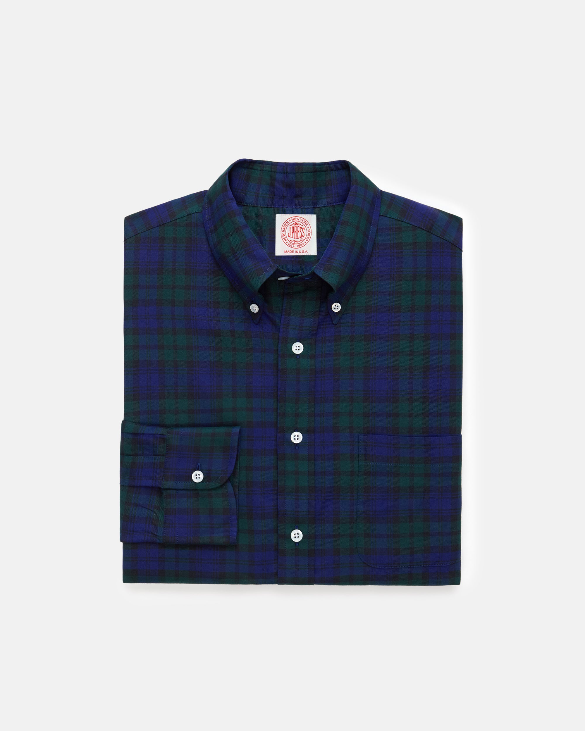 Made-in-USA Blackwatch Tartan Flannel Sport Shirt - Classic Fit