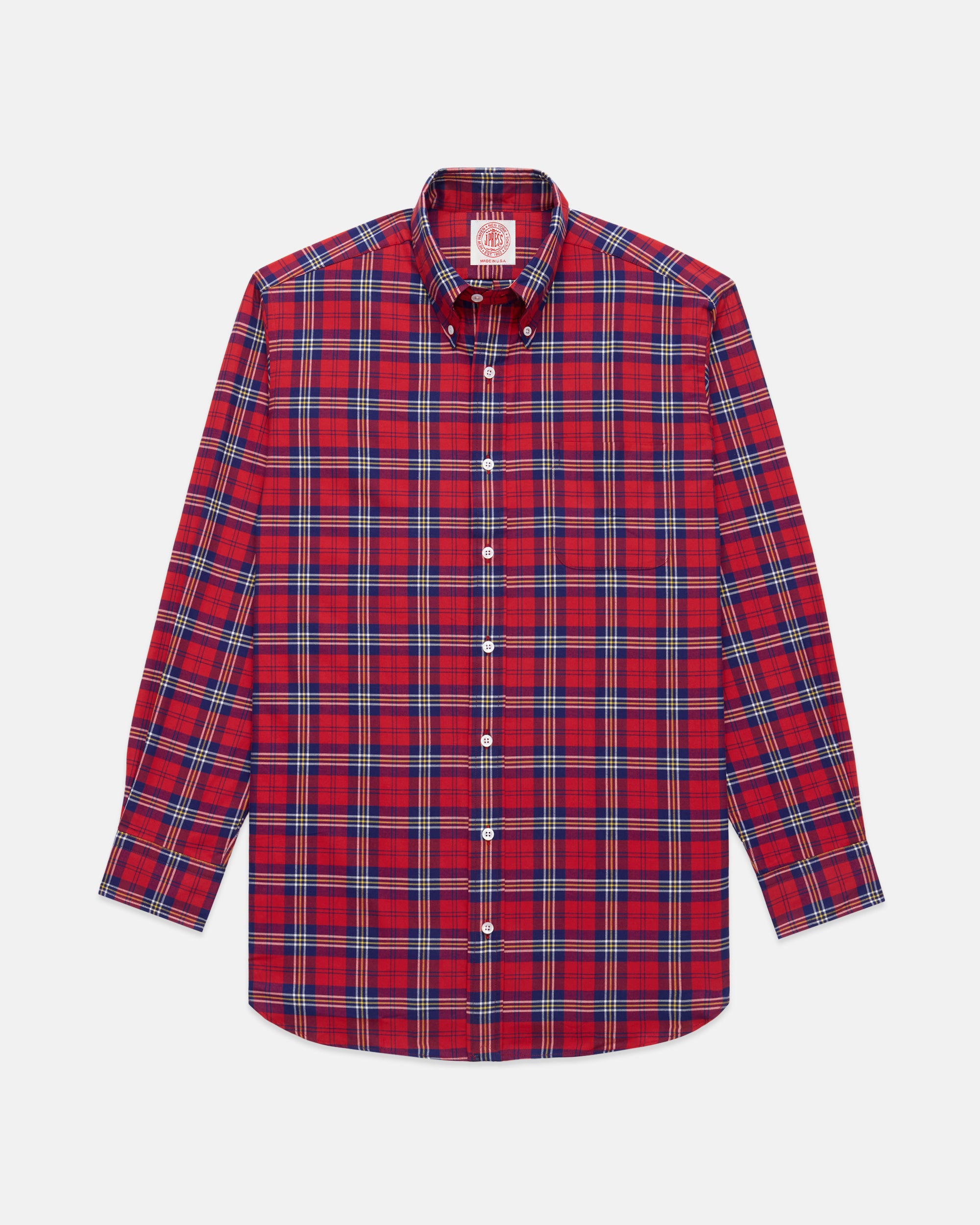 Made-in-USA Red Ground Tartan Flannel Sport Shirt - Classic Fit