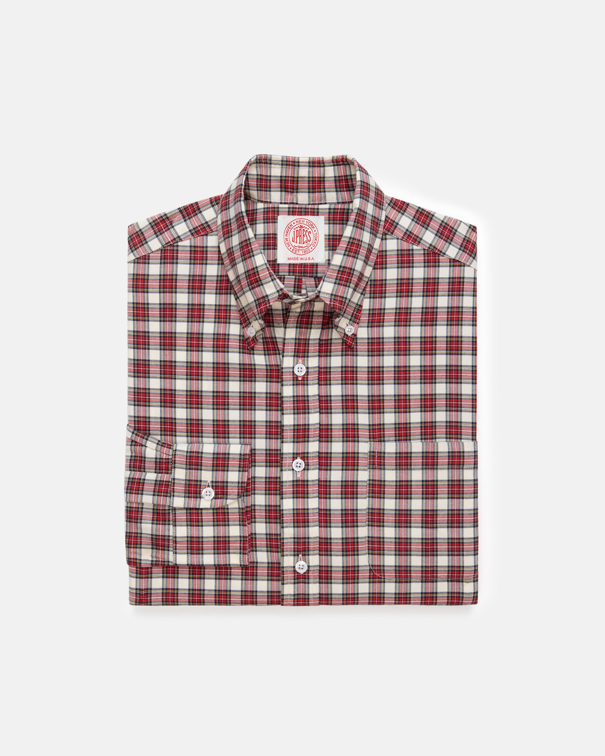 Made-in-USA Dress Stewart Tartan Flannel Sport Shirt - Classic Fit