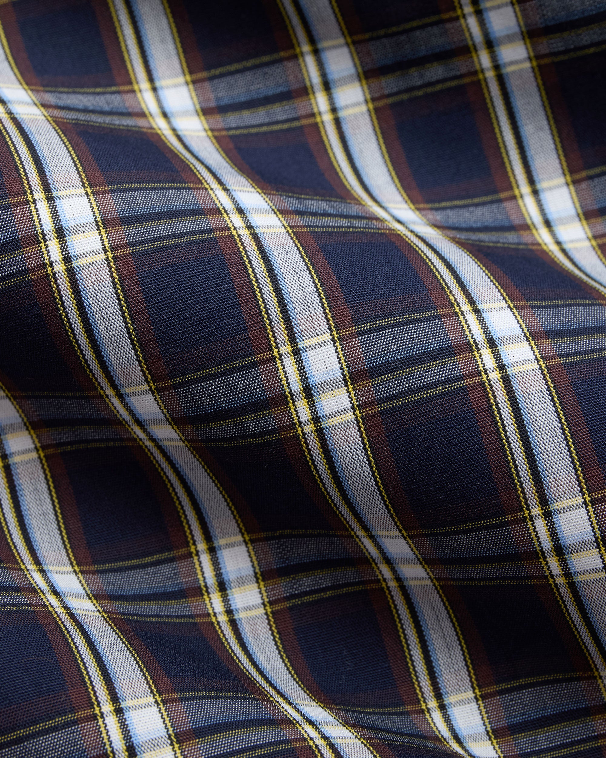 Made-in-USA Navy Plaid Cotton Broadcloth Sport Shirt - Classic Fit