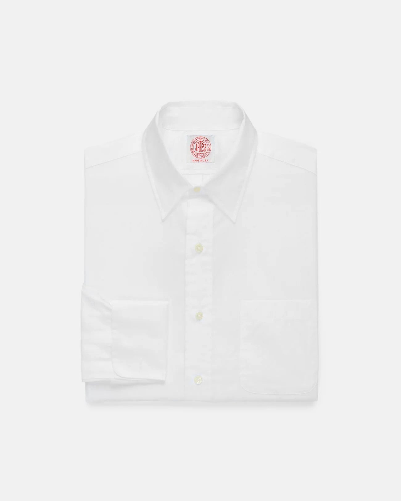 Made-in-USA Broadcloth Point Collar French Cuff Dress Shirt - Classic Fit