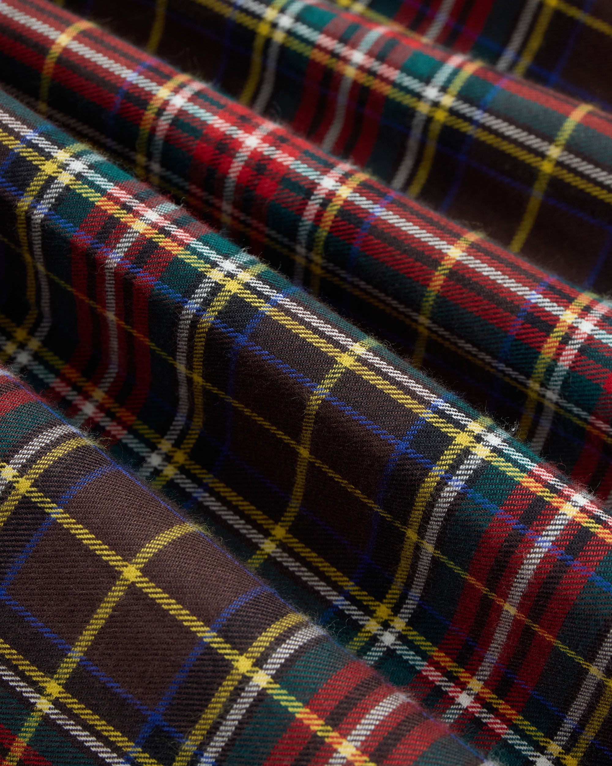 Made-in-USA Black Stewart Variant Tartan Flannel Sport Shirt - Classic Fit