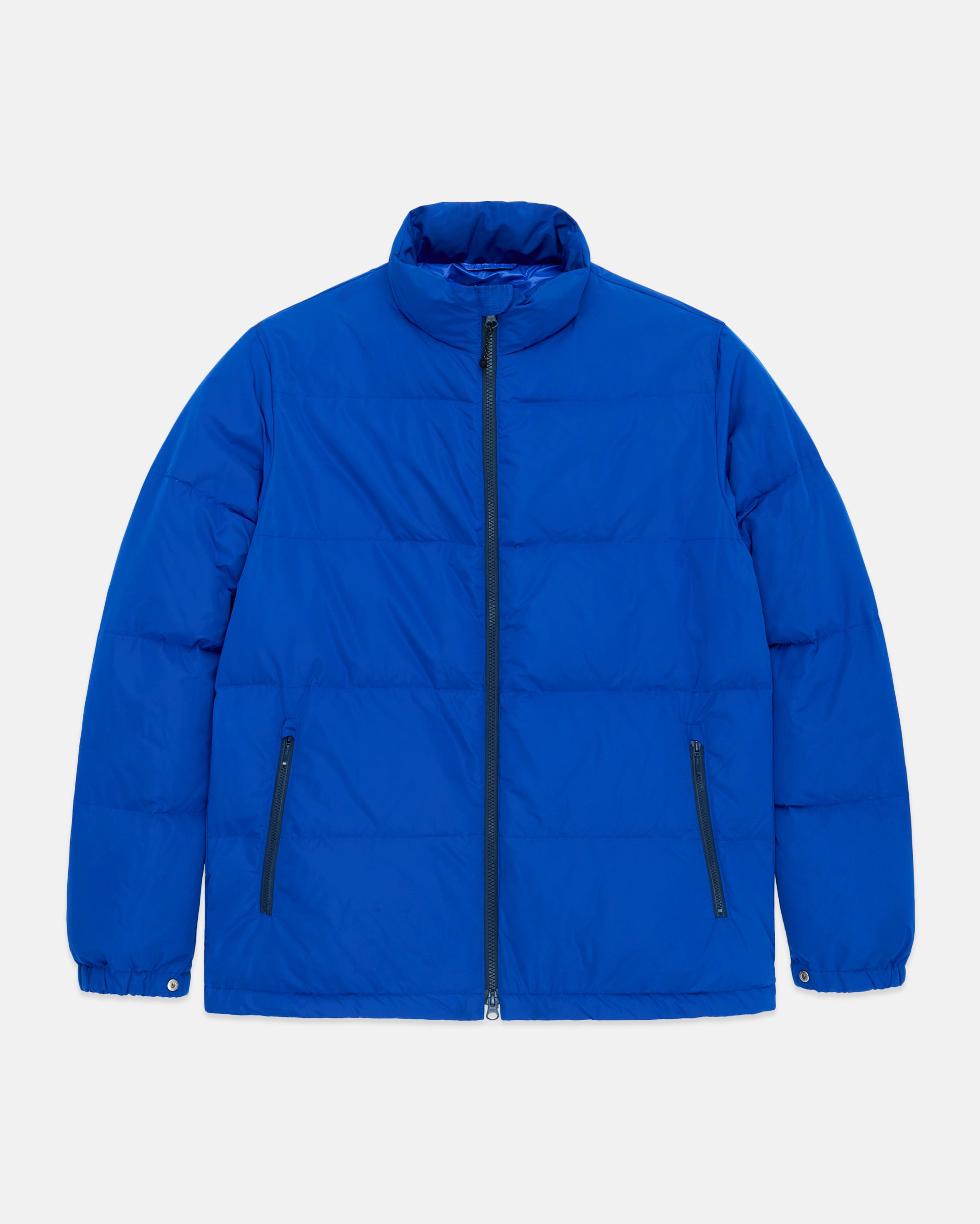 Royal Blue Down Puffer Jacket - Trim Fit