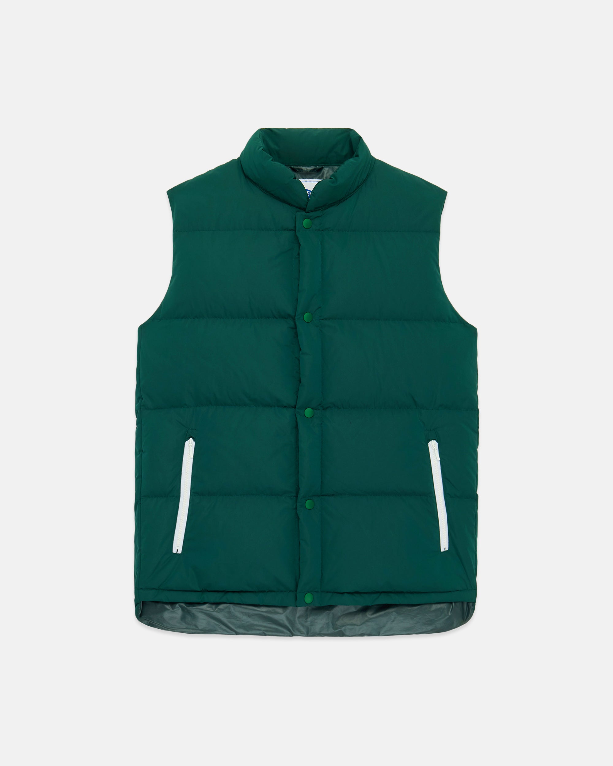 Bottle Green Down Puffer Vest - Trim Fit