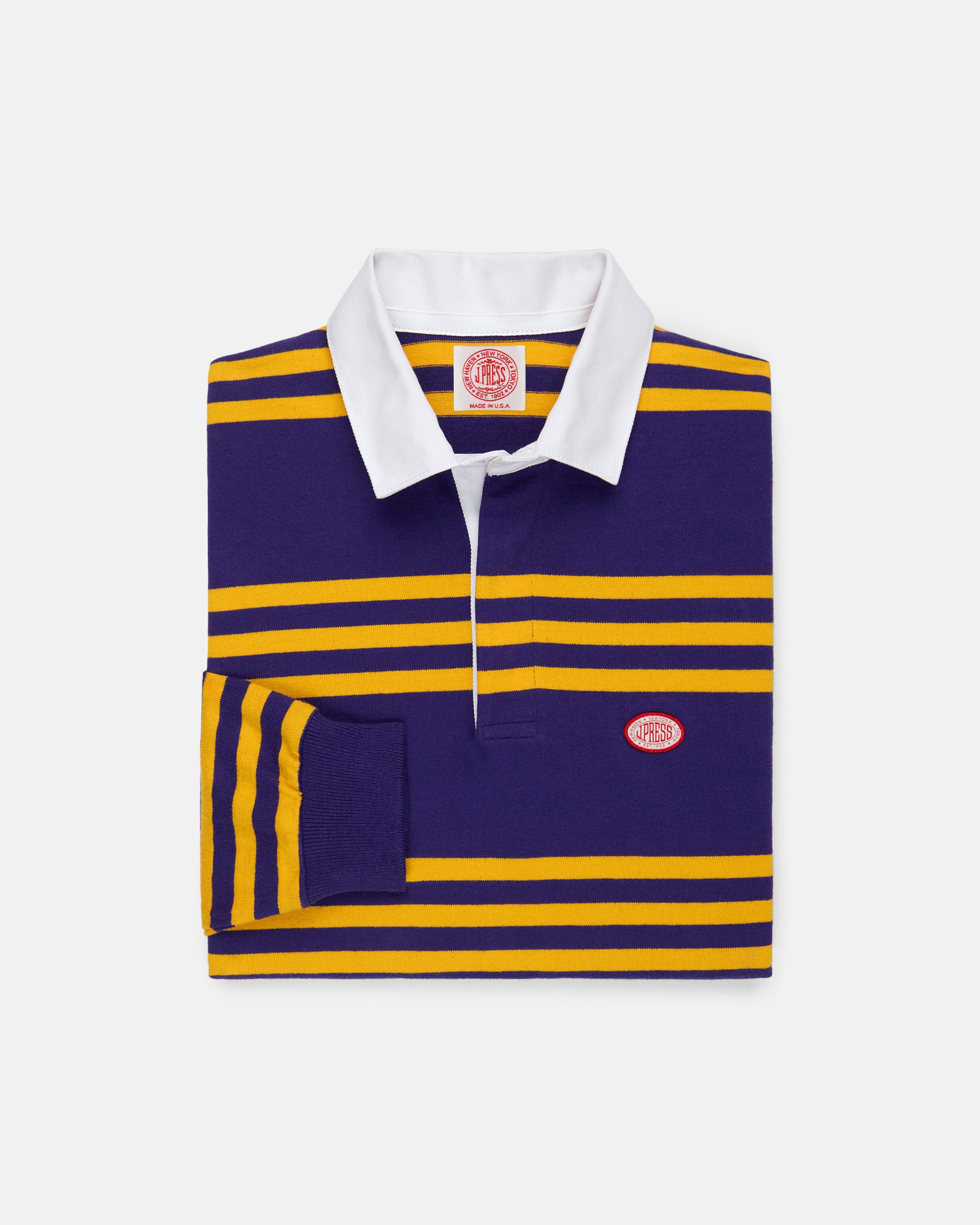 Made-in-USA Purple Triple Stripe J. Press Seal Cotton Rugby