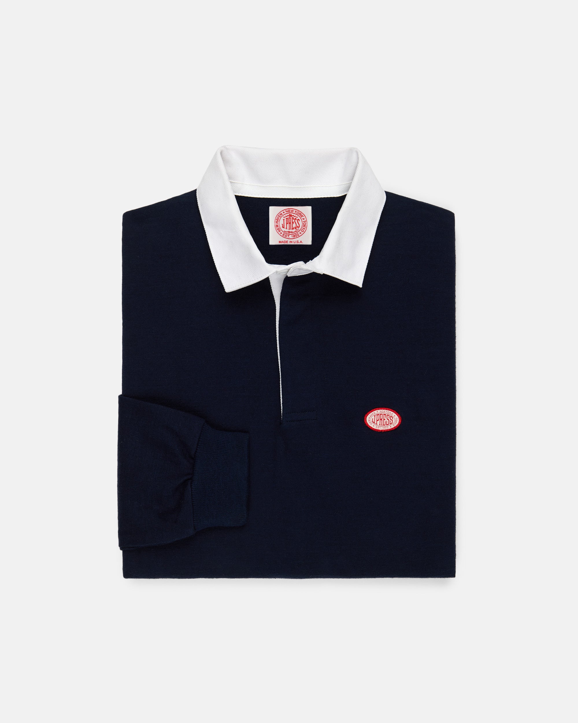 Made-in-USA Solid Navy J. Press Seal Rugby Shirt