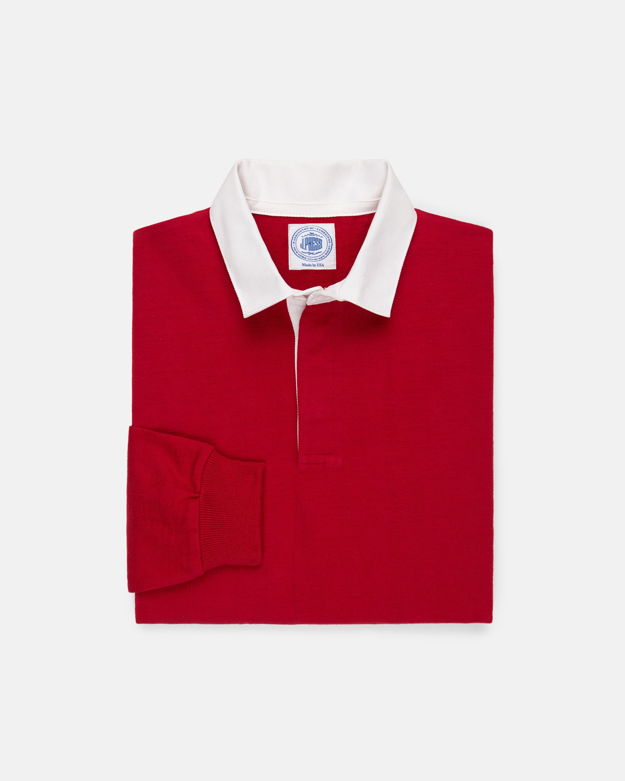 Made-in-USA Solid Red Cotton Rugby