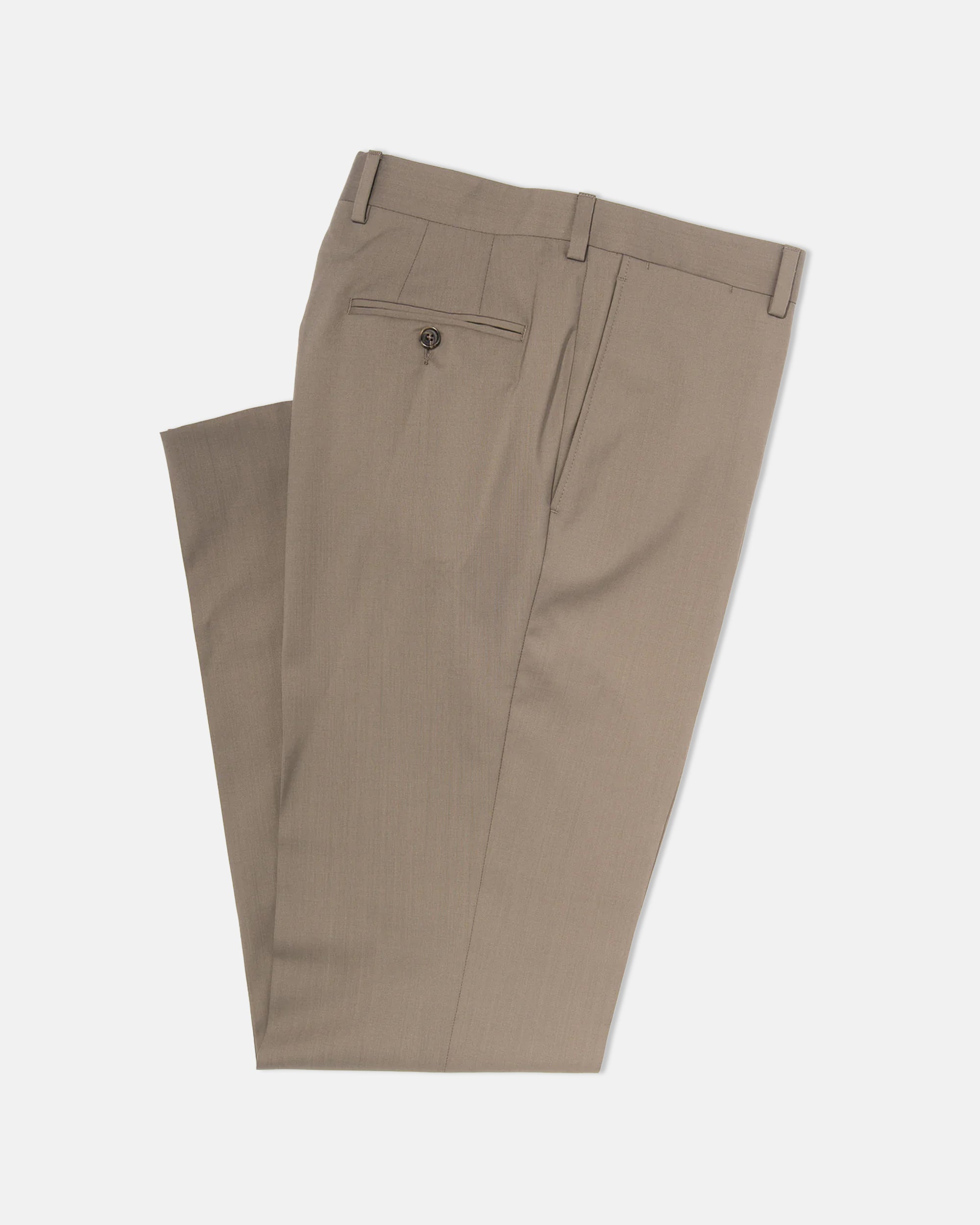 Made-in-Canada Tan Tropical Wool Trousers