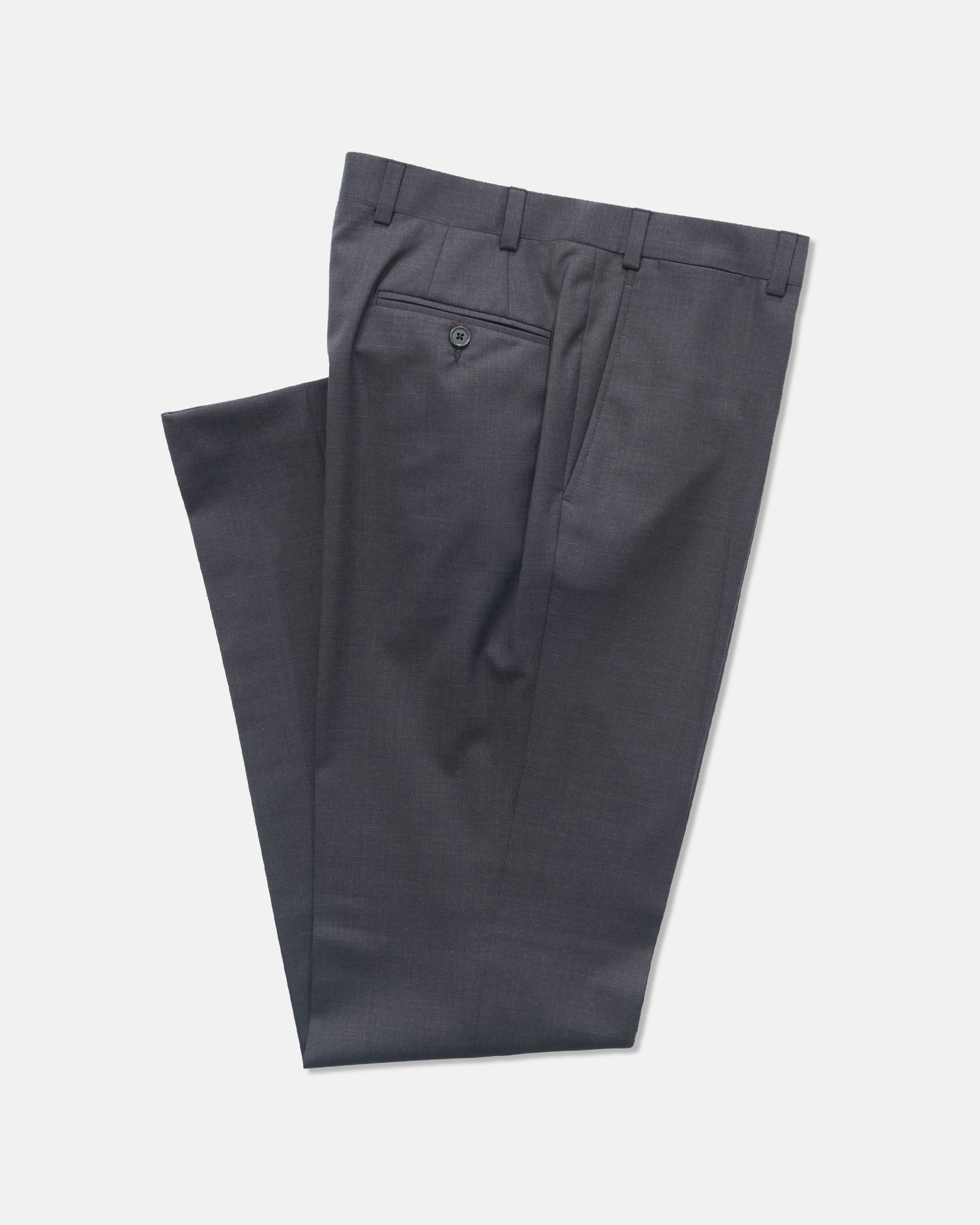 Made-in-Canada Dark Brown Tropical Wool Trouser