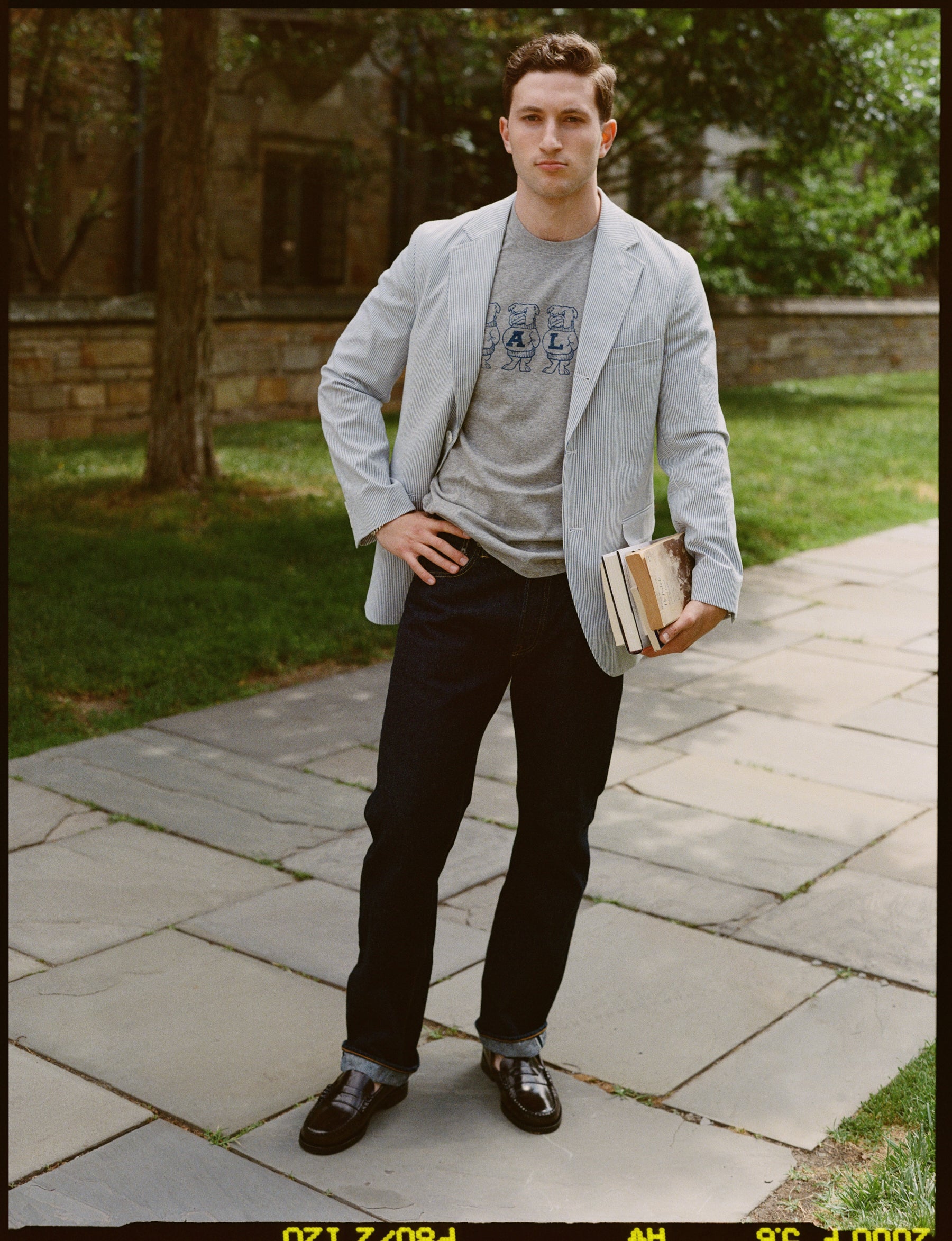 Yale Grey Vintage Bulldog T-Shirt