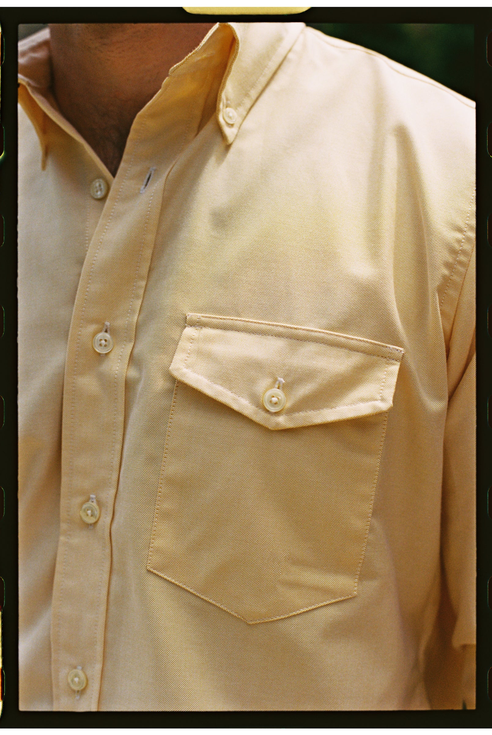 Made-in-USA Flap Pocket Yellow Oxford Cloth Button Down Shirt - Classic Fit