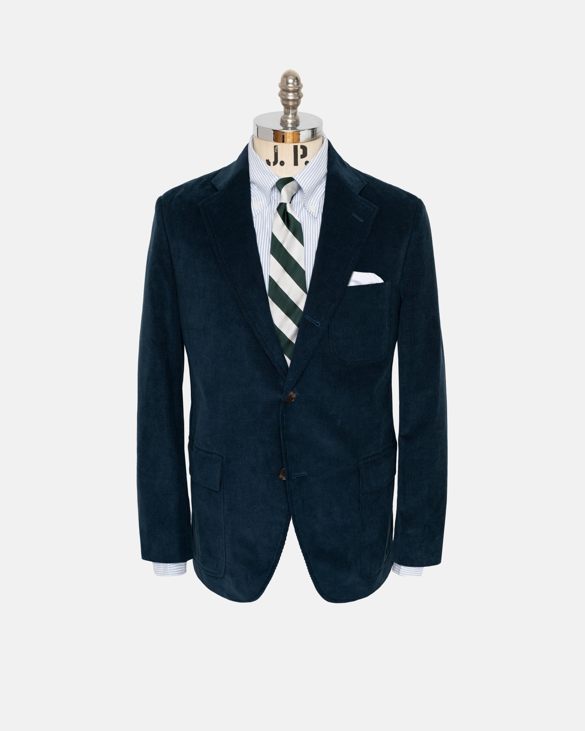 Navy Narrow Wale Corduroy Sport Coat - Trim Fit