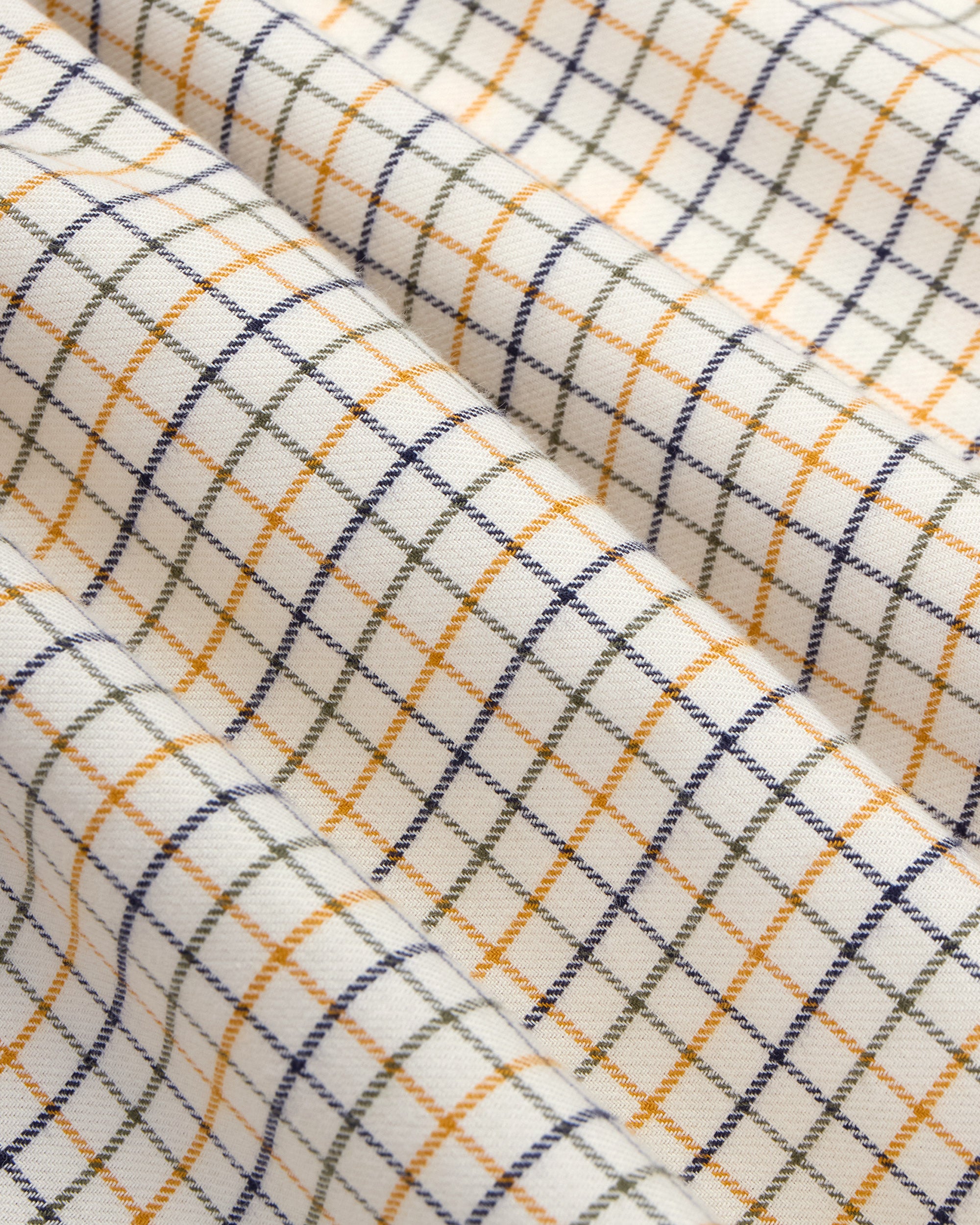 Navy, Gold & Green Tattersall Cotton Flannel Sport Shirt - Classic Fit