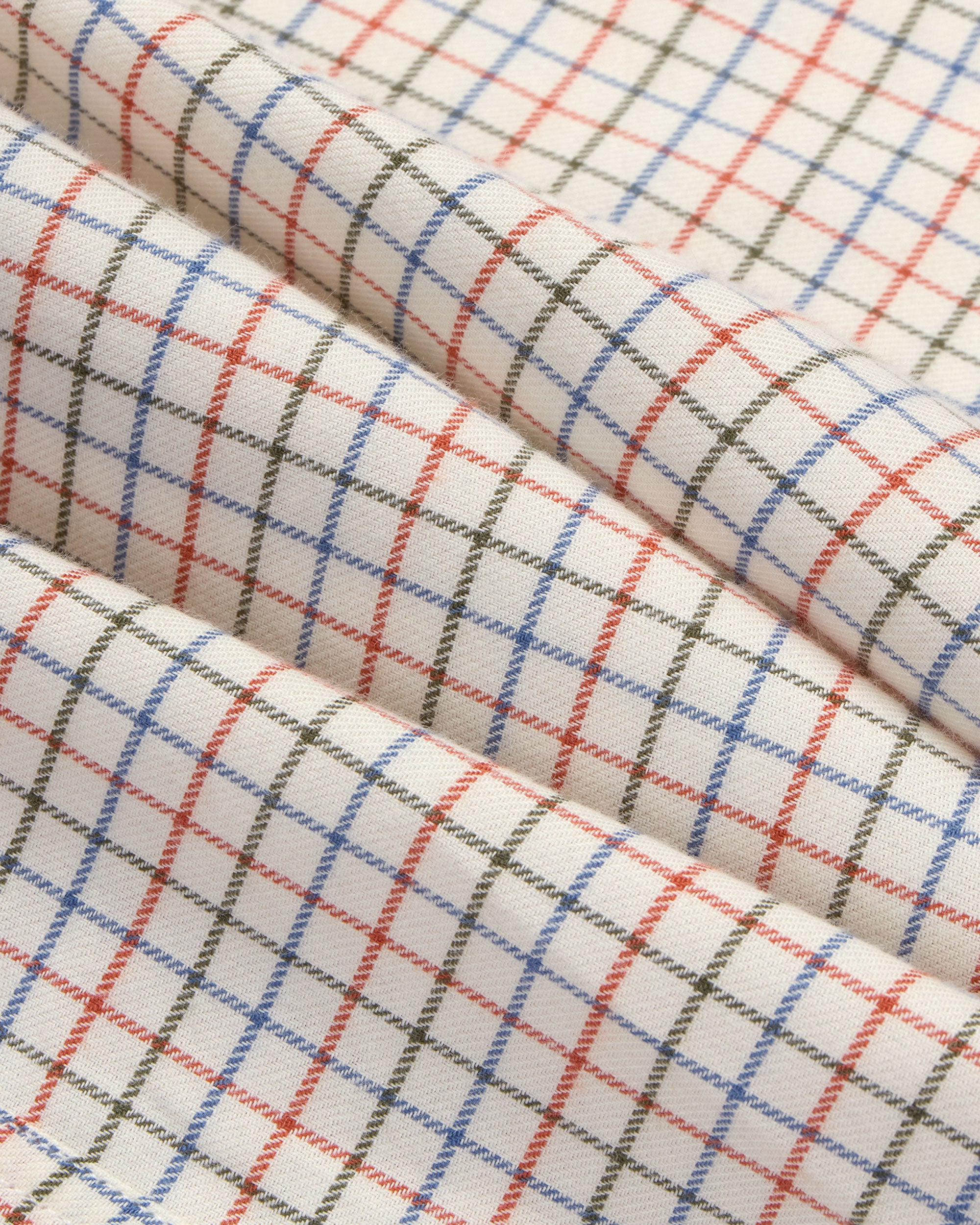 Navy, Light Blue & Red Tattersall Cotton Flannel Sport Shirt - Classic Fit