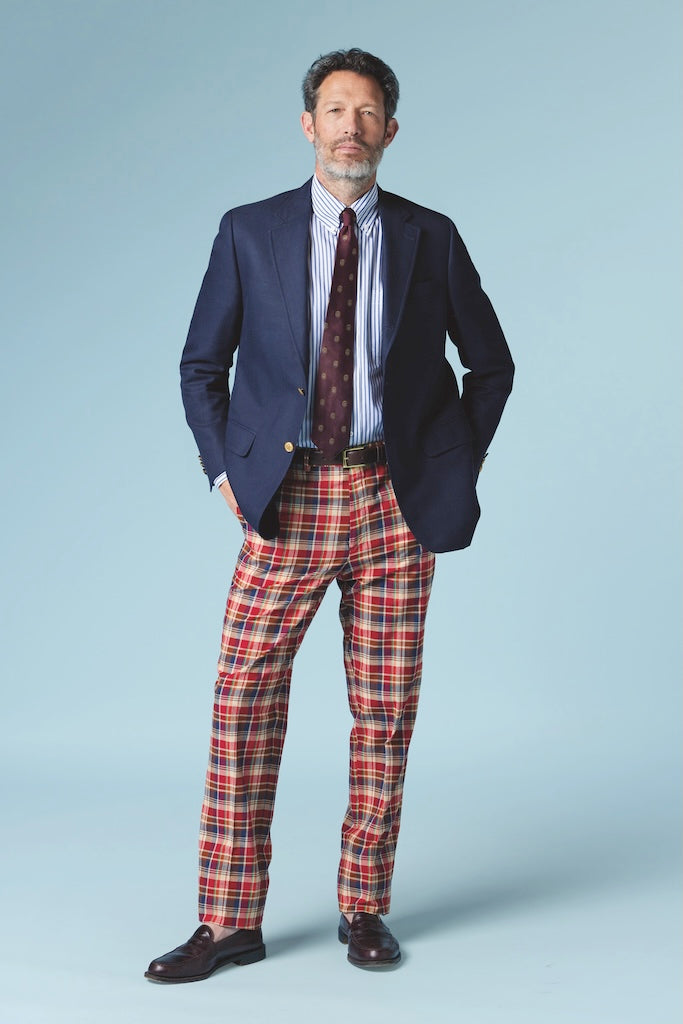 Made-in-Canada Blue Butcher Stripe Broadcloth Button Down Shirt - Classic Fit