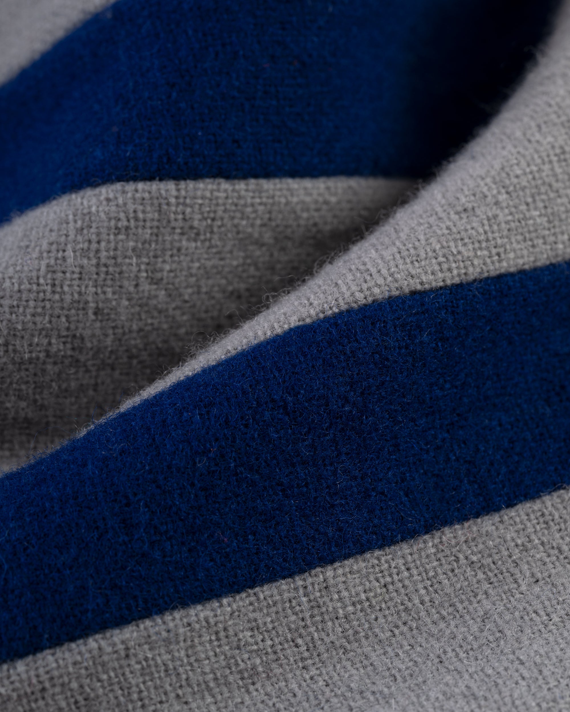 Made-in-England Grey & Double Blue Wool Schoolboy Muffler