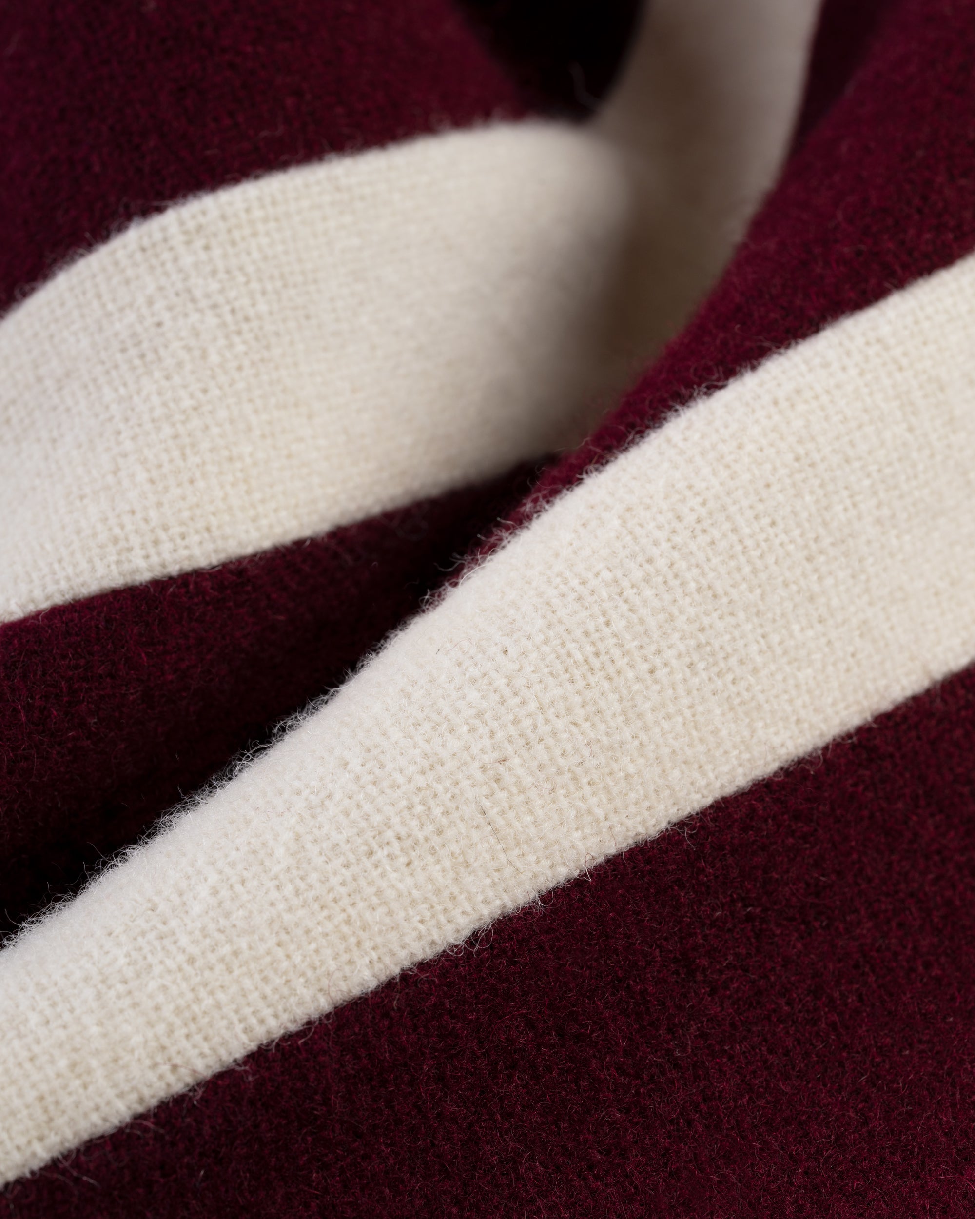 Made-in-England Crimson & Double White Wool Schoolboy Muffler