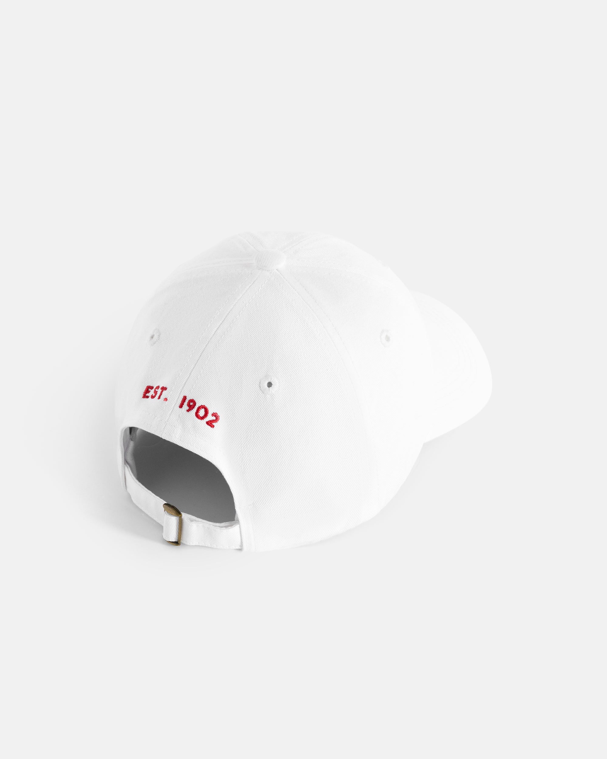 Made-in-USA White J. Press Embroidered Logo Dad Hat