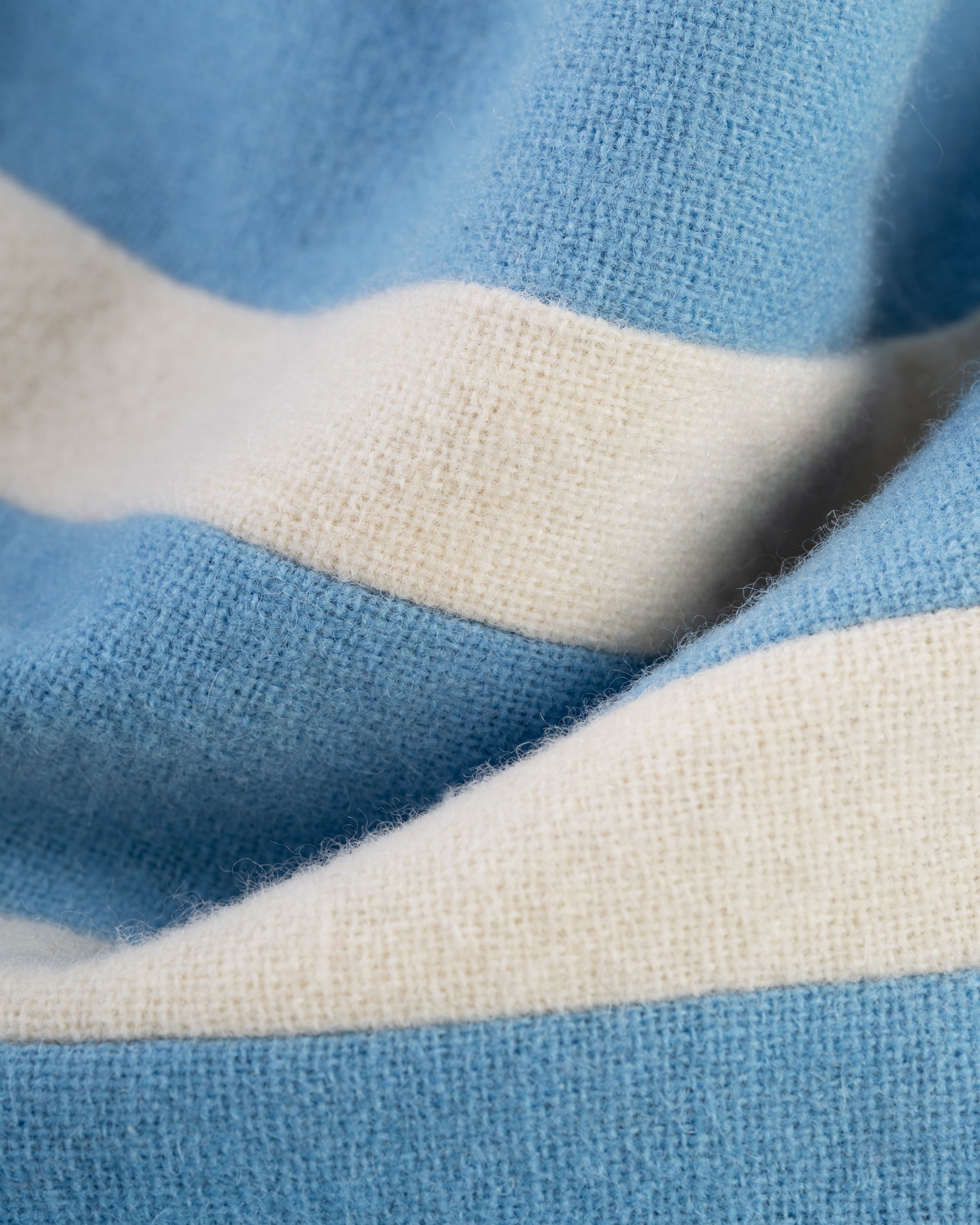 Made-in-England Light Blue & White Wool Schoolboy Muffler