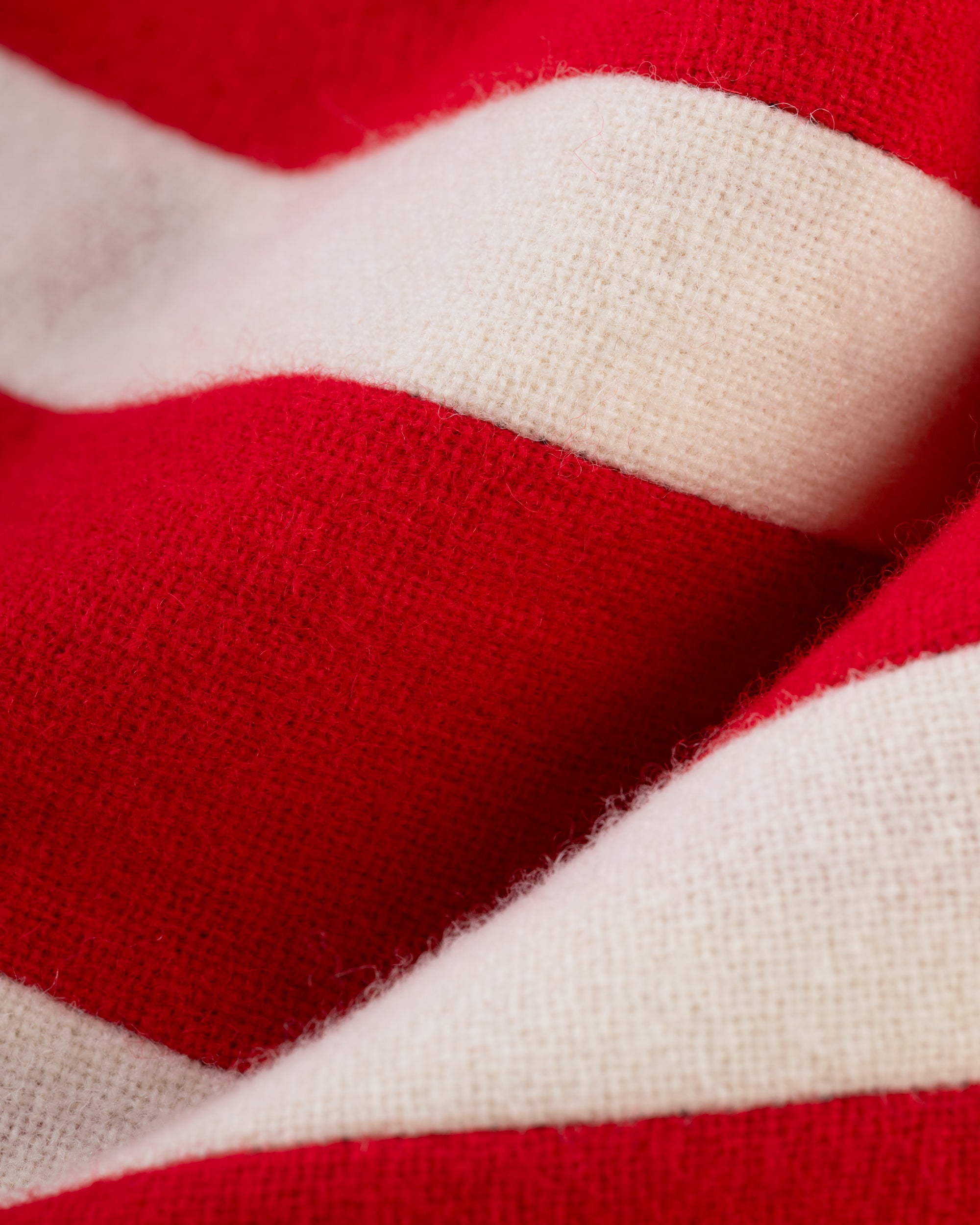 Made-in-England Red & Double White Wool Schoolboy Muffler