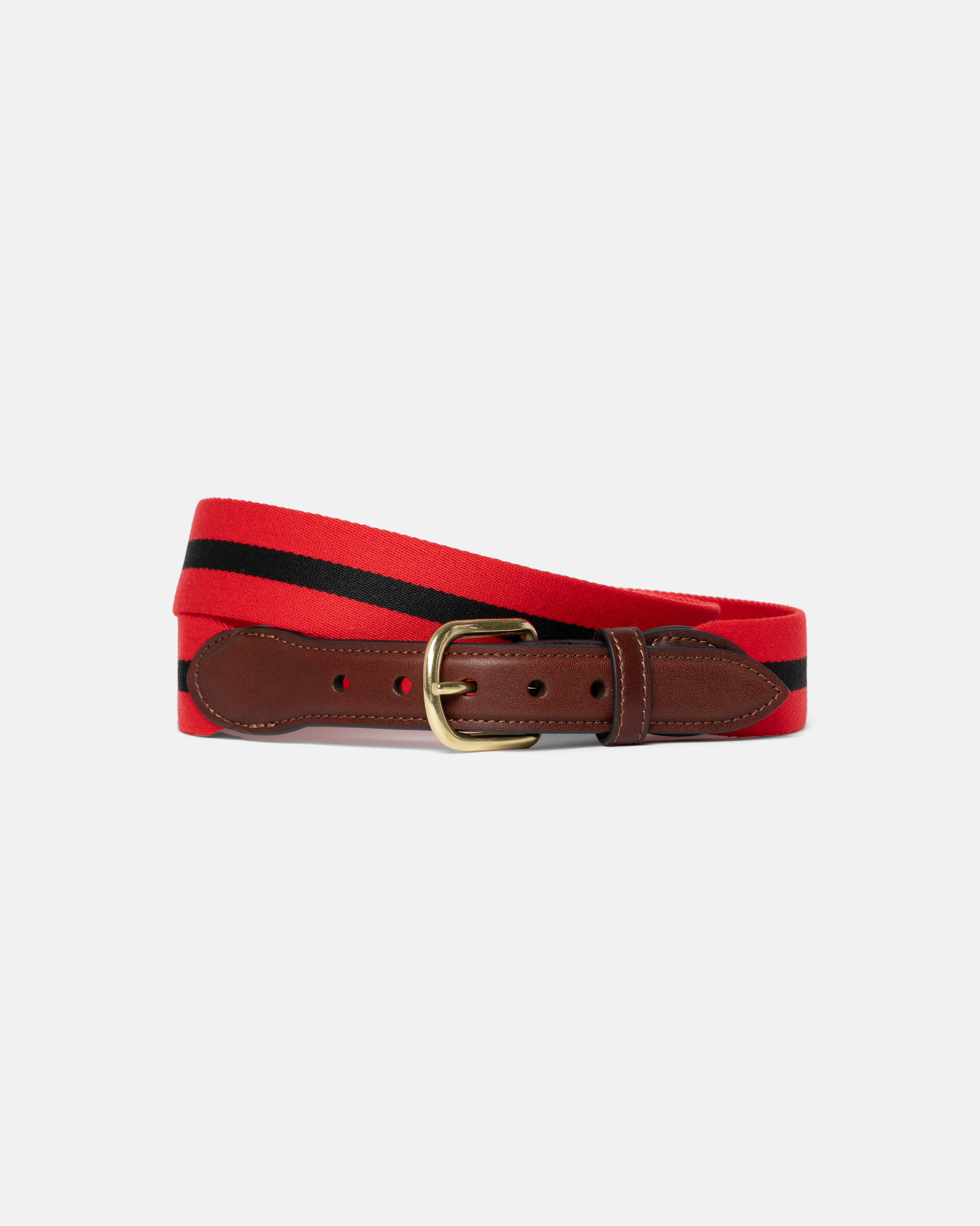 Made-in-USA Red & Black Striped Surcingle Belt