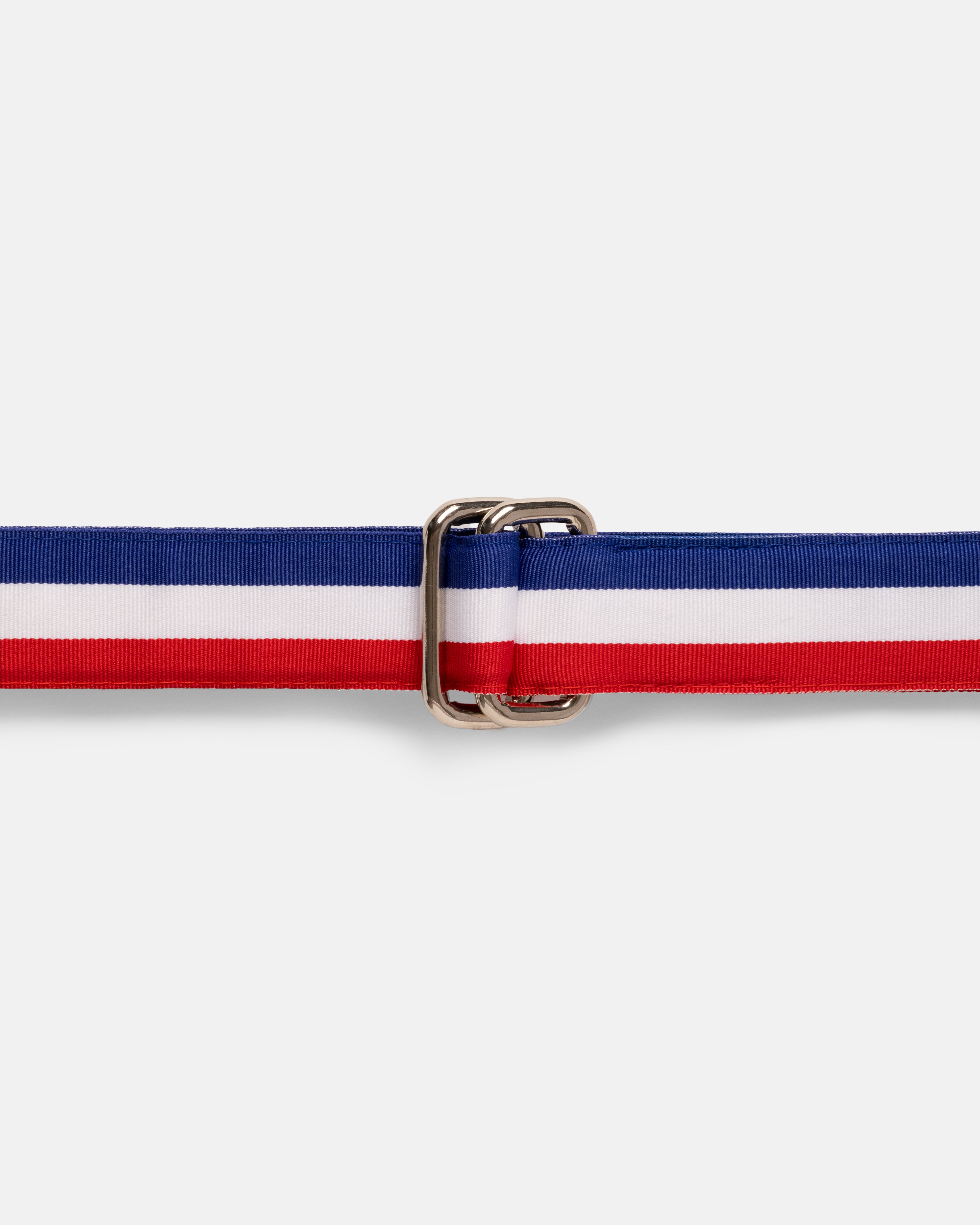 Made-in-USA Red, White & Blue Striped Grosgrain Ribbon Belt