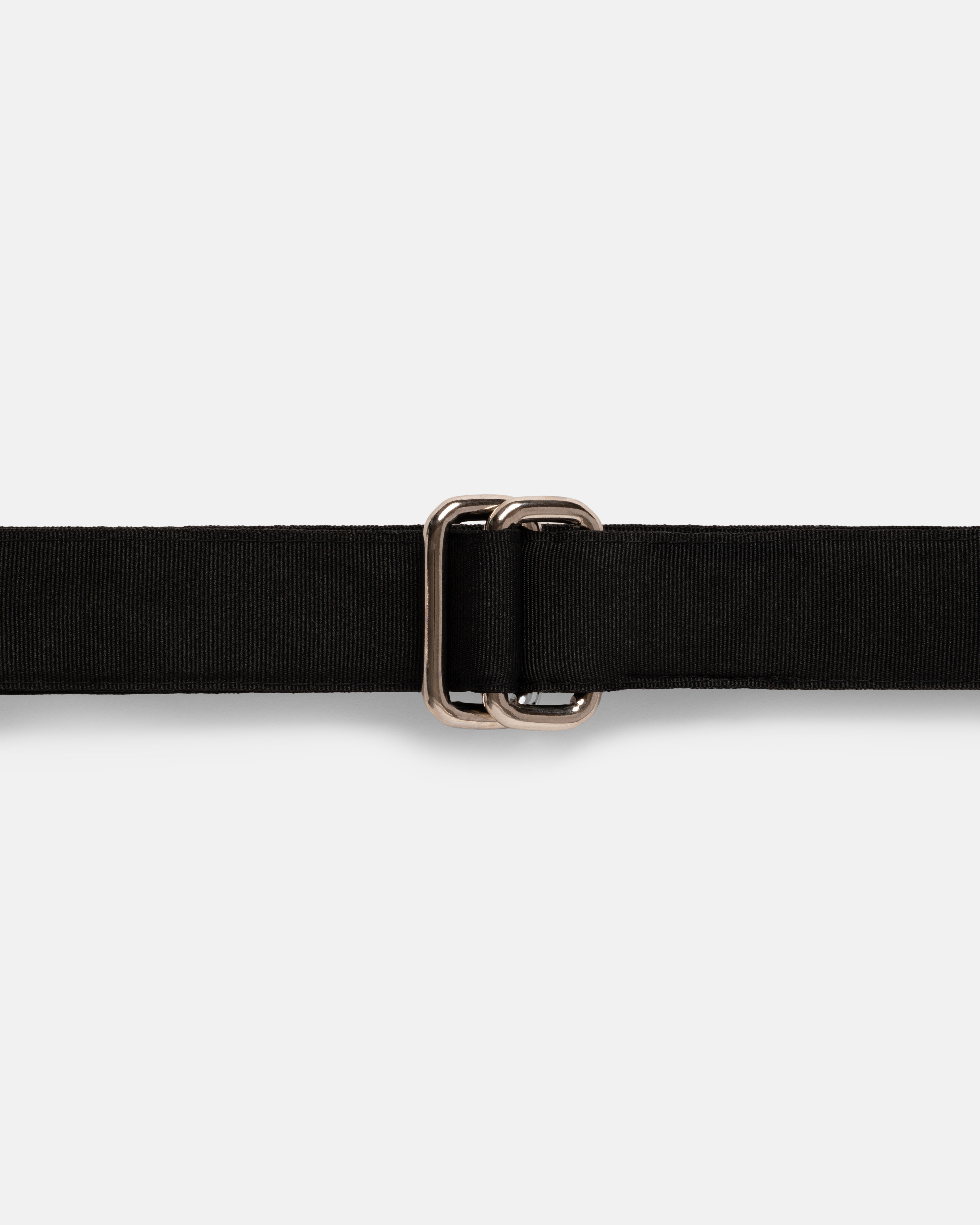 Made-in-USA Solid Black Grosgrain Ribbon Belt