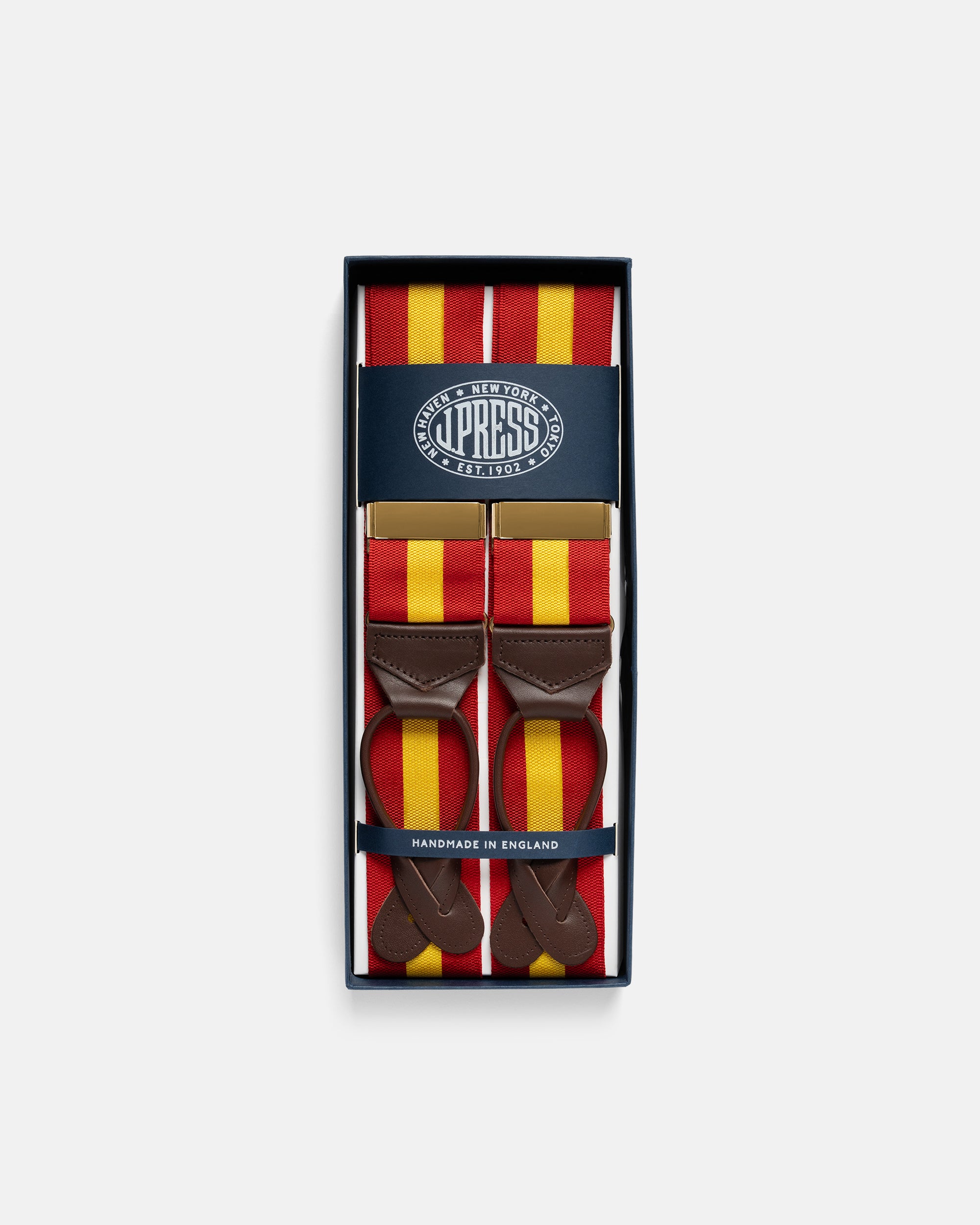 Made-in-England Red & Yellow Striped Barathea Braces