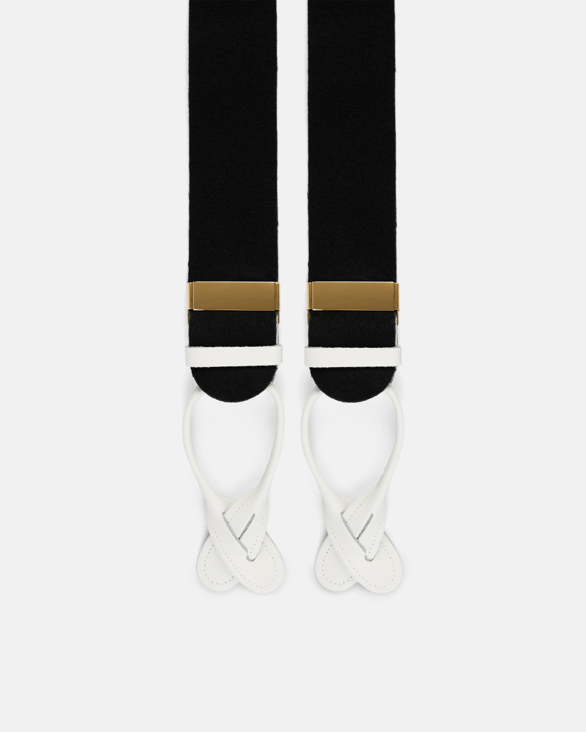 Made-in-England Black Wool Boxcloth Braces