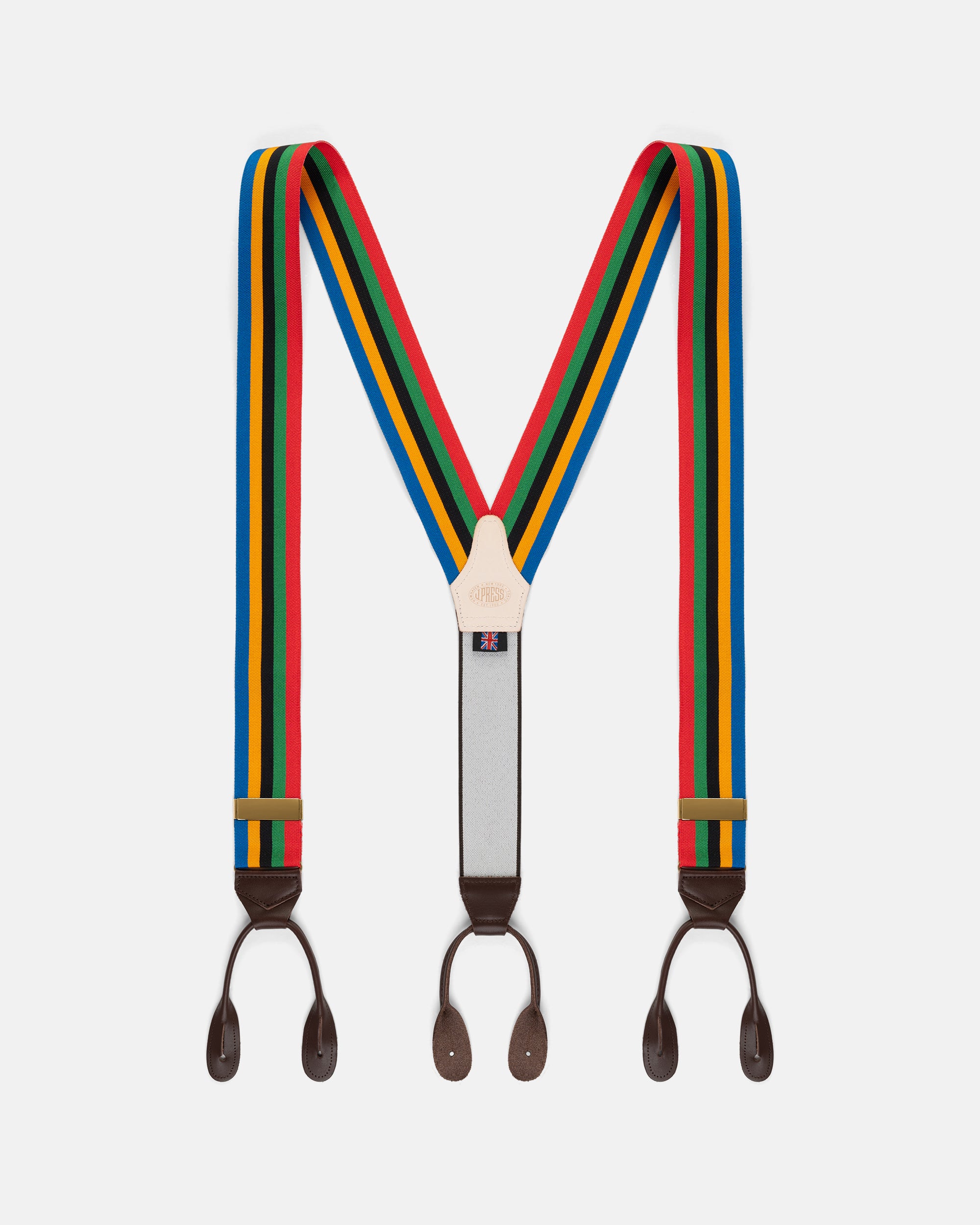 Made-in-England Multi-Colored Striped Barathea Braces