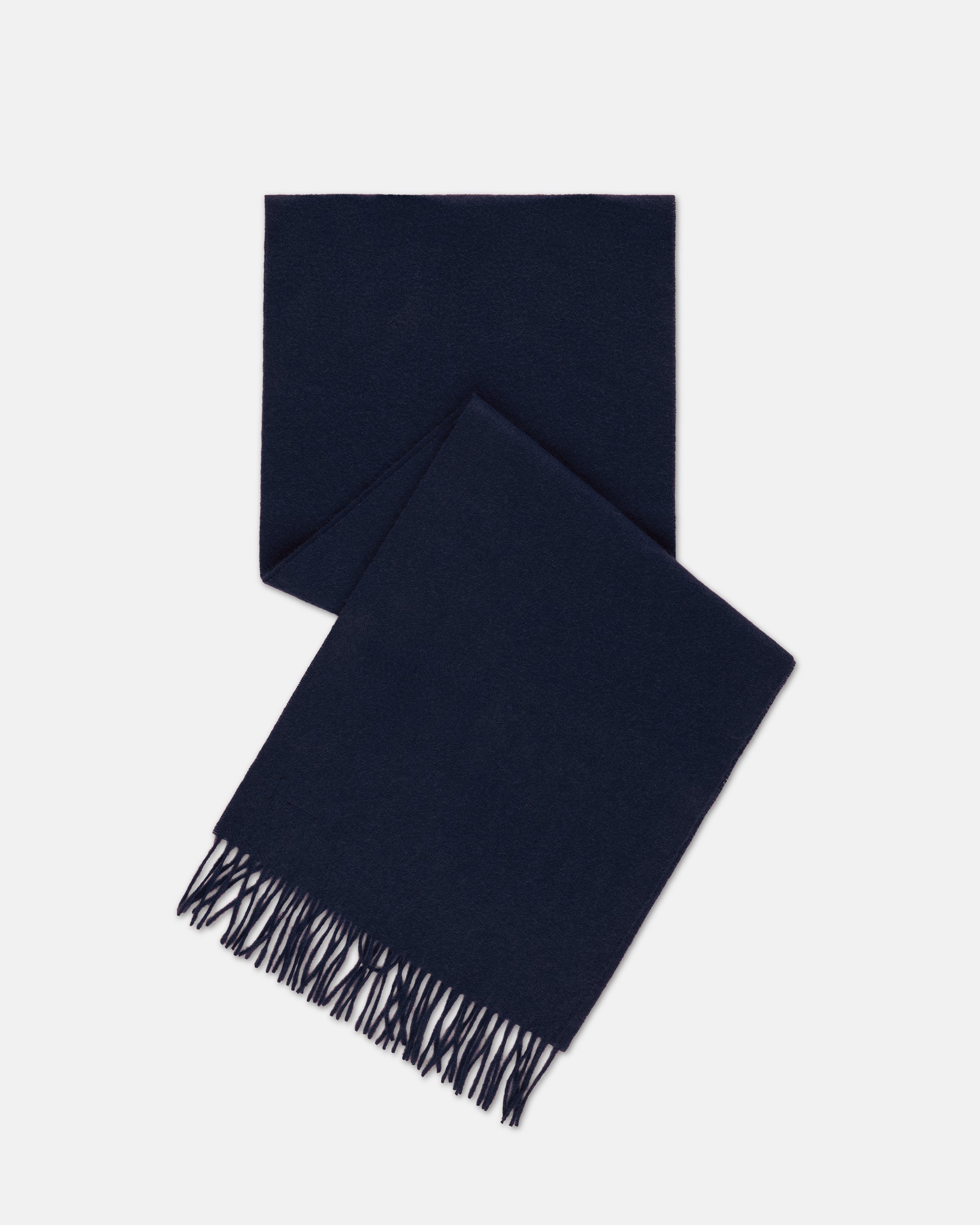 Made-in-Scotland Solid Navy Cashmere Muffler