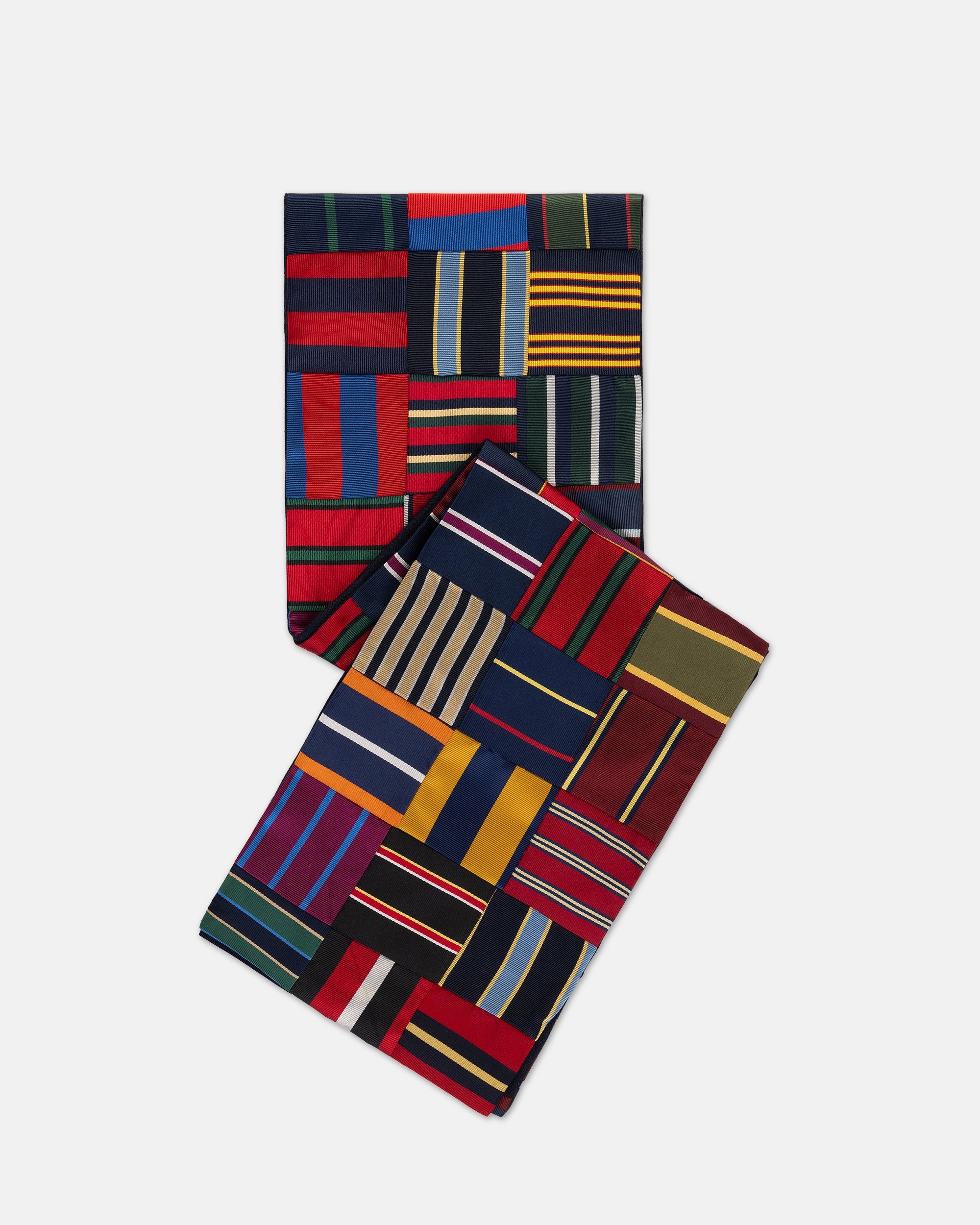 Made-in-USA Patchwork Silk Repp Muffler