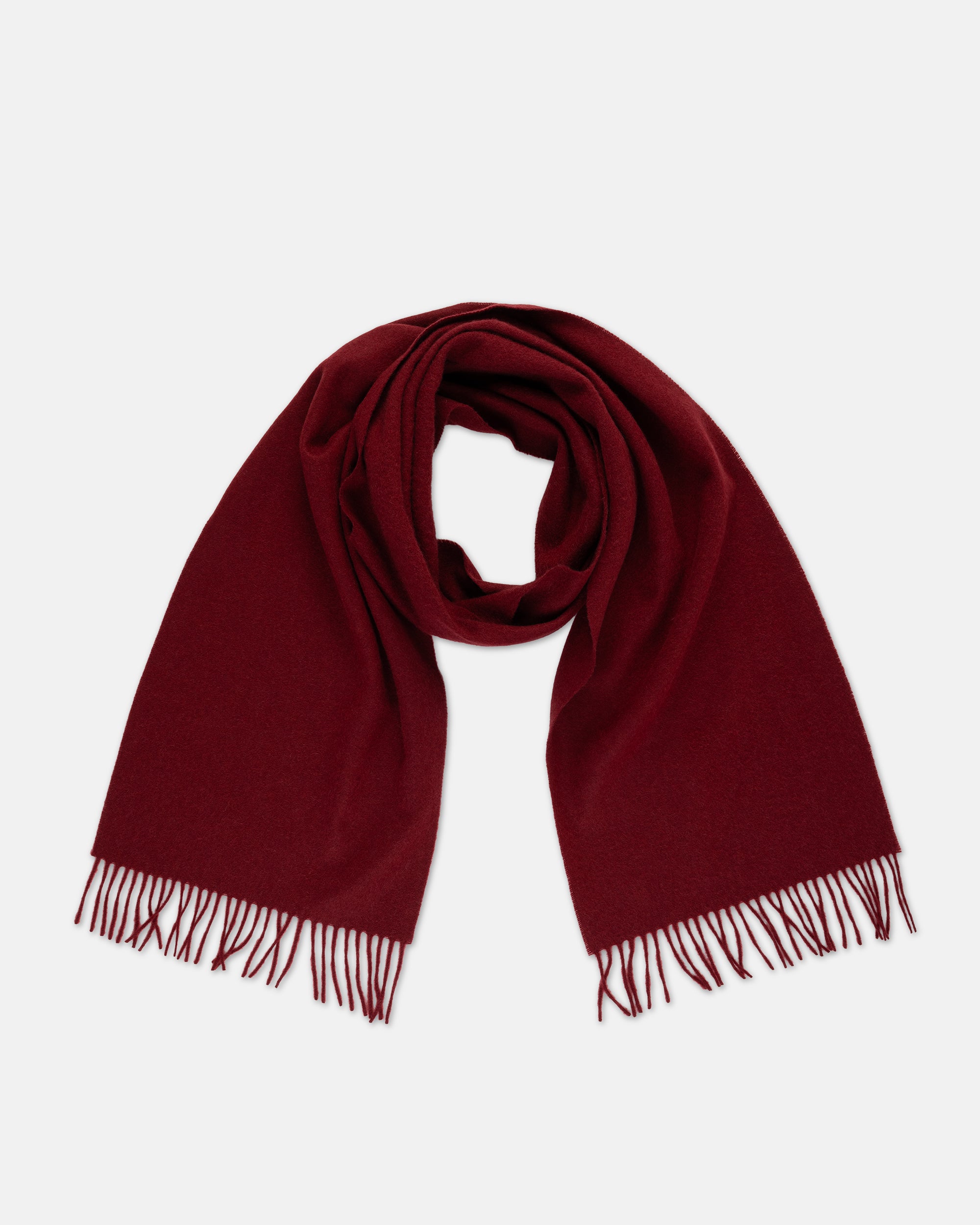 Made-in-England Solid Burgundy Cashmere Muffler
