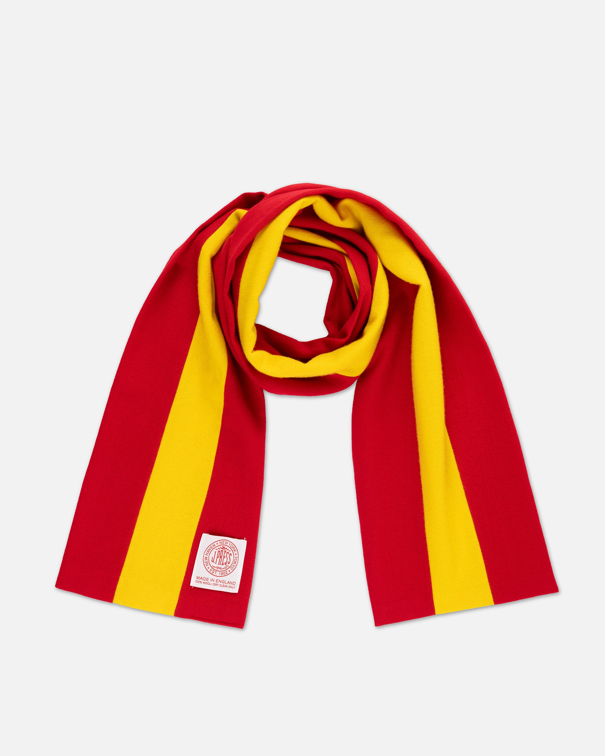 Made-in-England Red & Yellow Wool Schoolboy Muffler