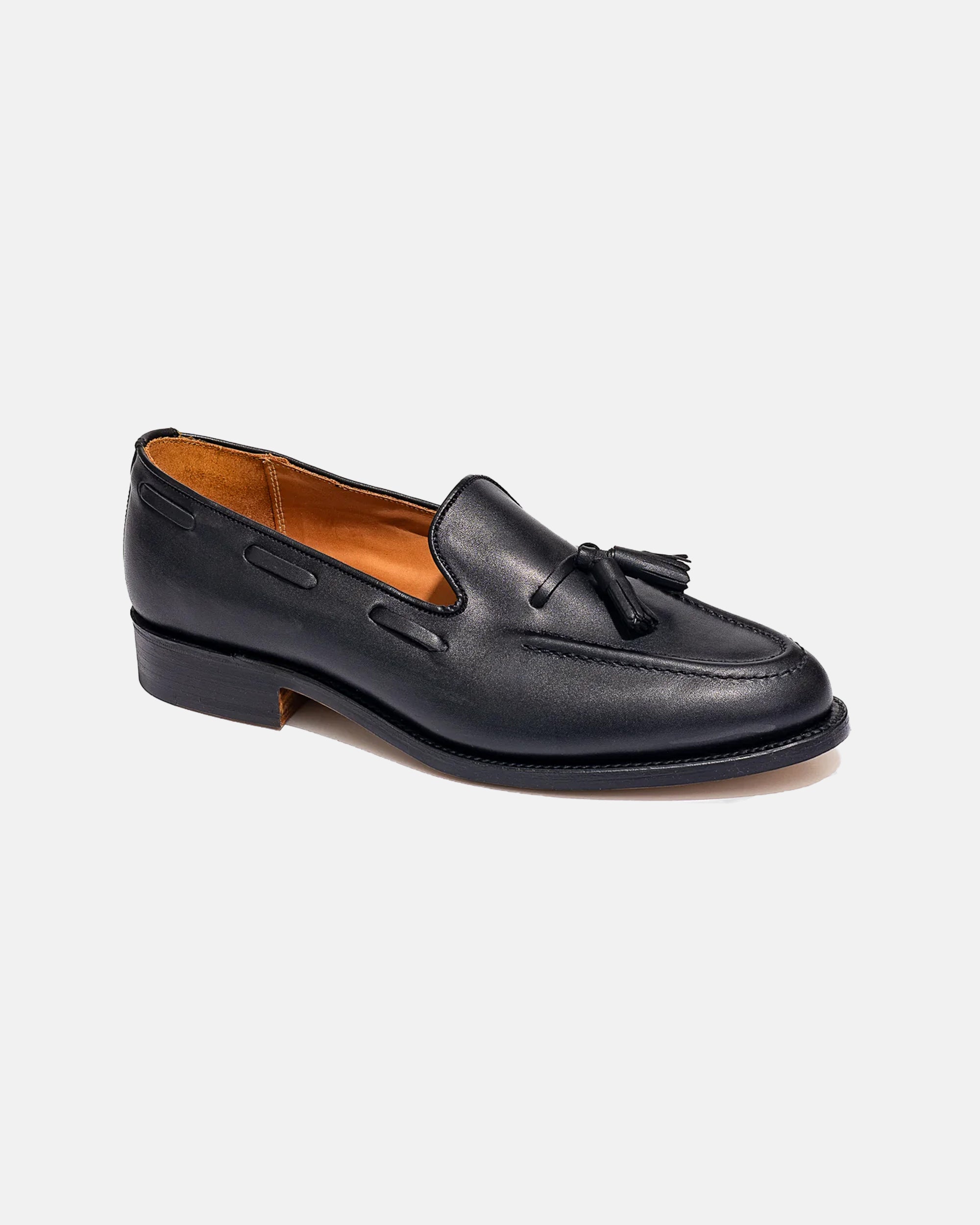 Made-in-England Black Calfskin Tassel Loafer