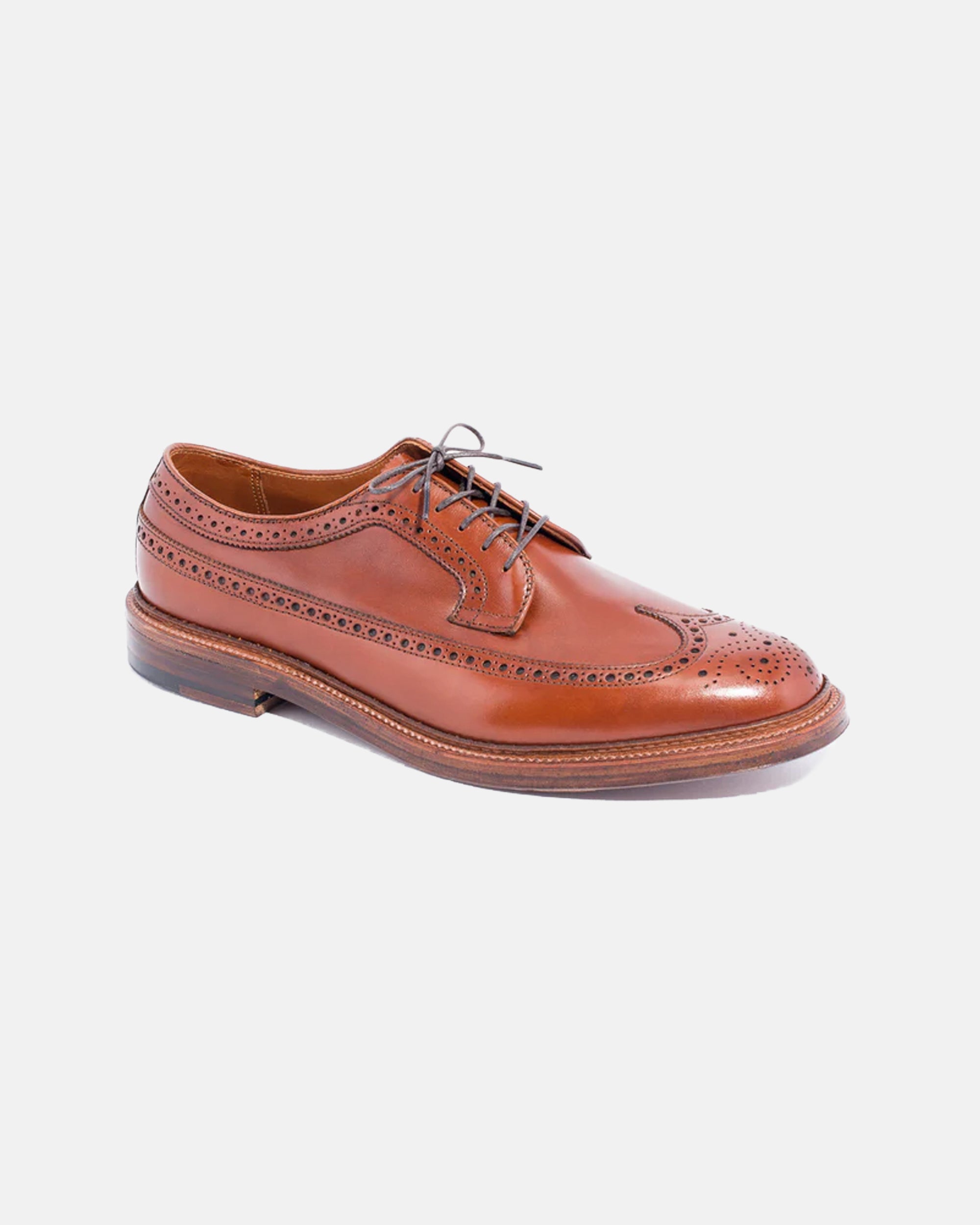 Made-in-America Burnished Tan Calfskin Longwing Blucher