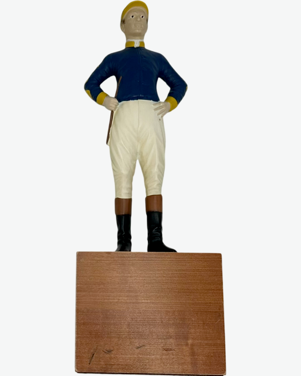Vintage Equestrian Jockey Bookend Blue Yellow
