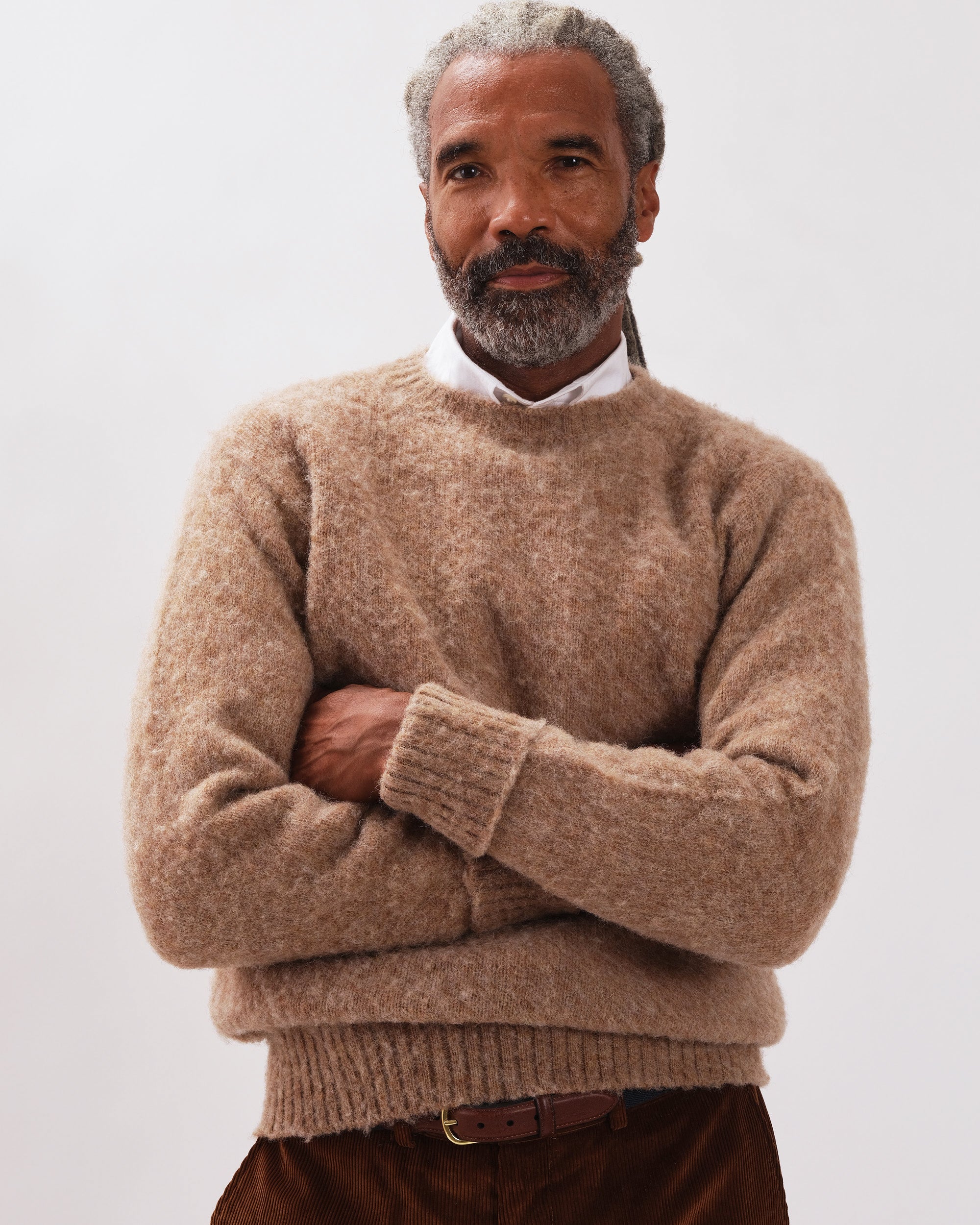 Made-in-Scotland Tan Shaggy Dog Sweater - Classic Fit