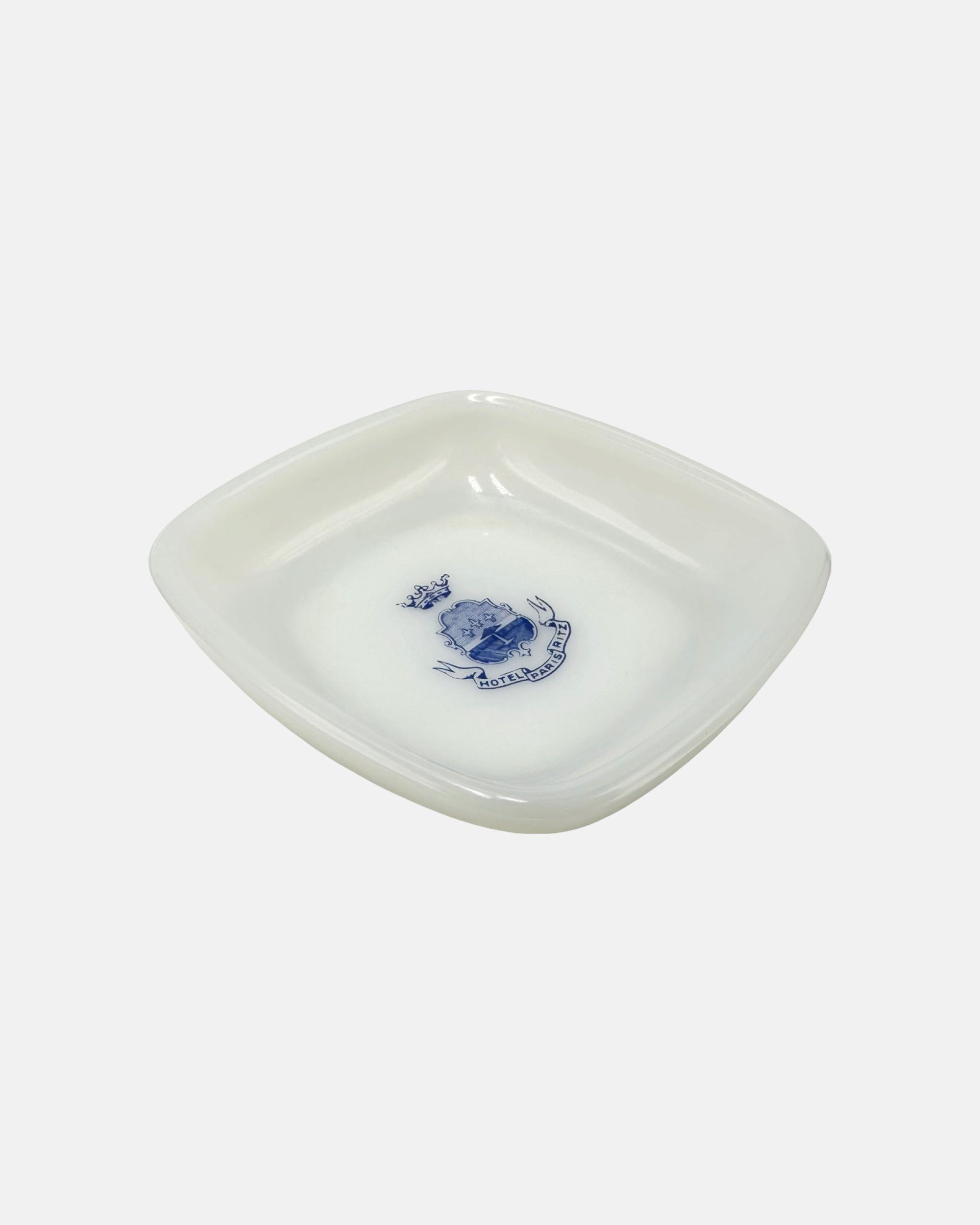 Vintage Hotel Ritz Paris Milk Glass Ashtray Catchall Dish