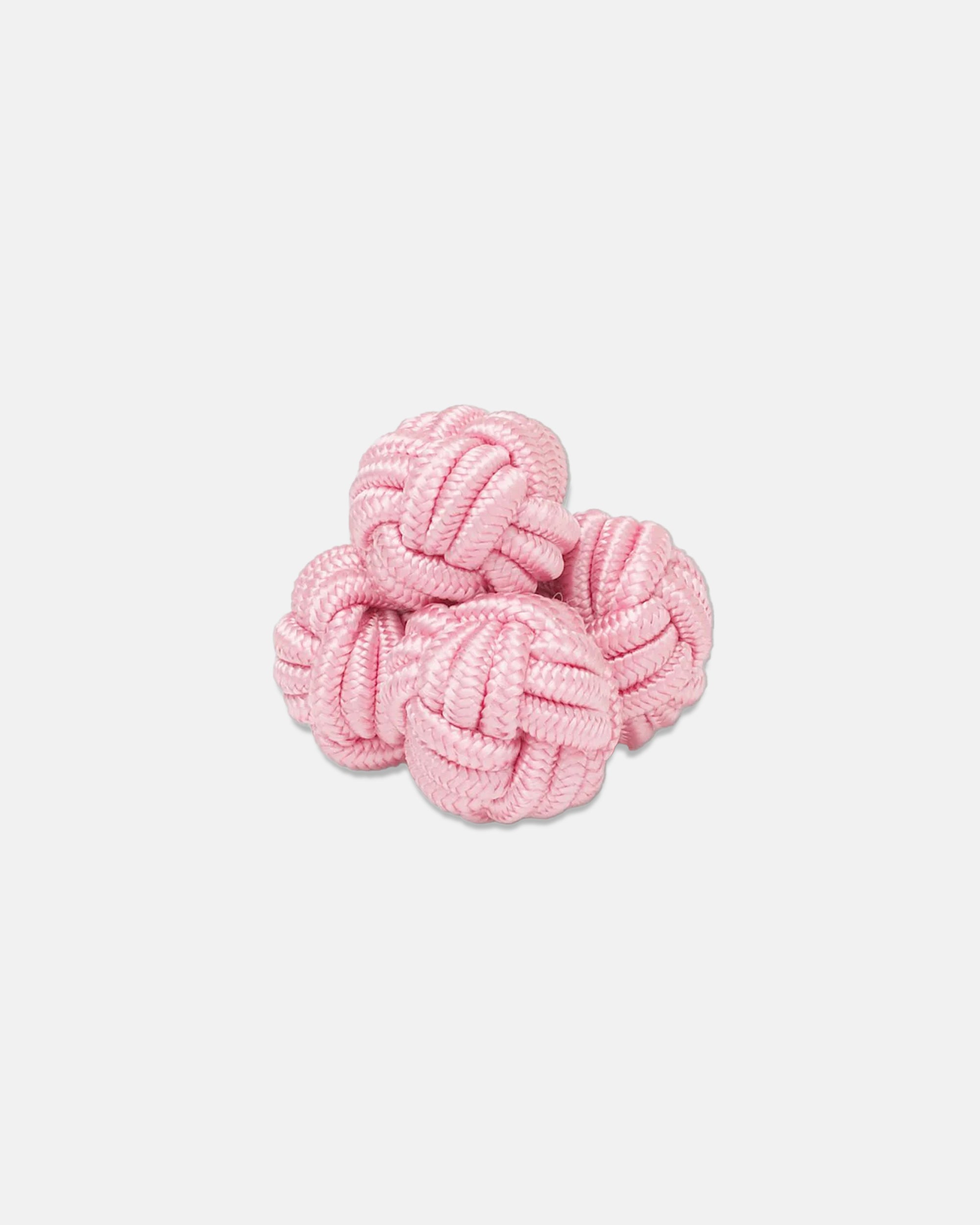 Pink Monkey's Fist Silk Knot Cufflinks