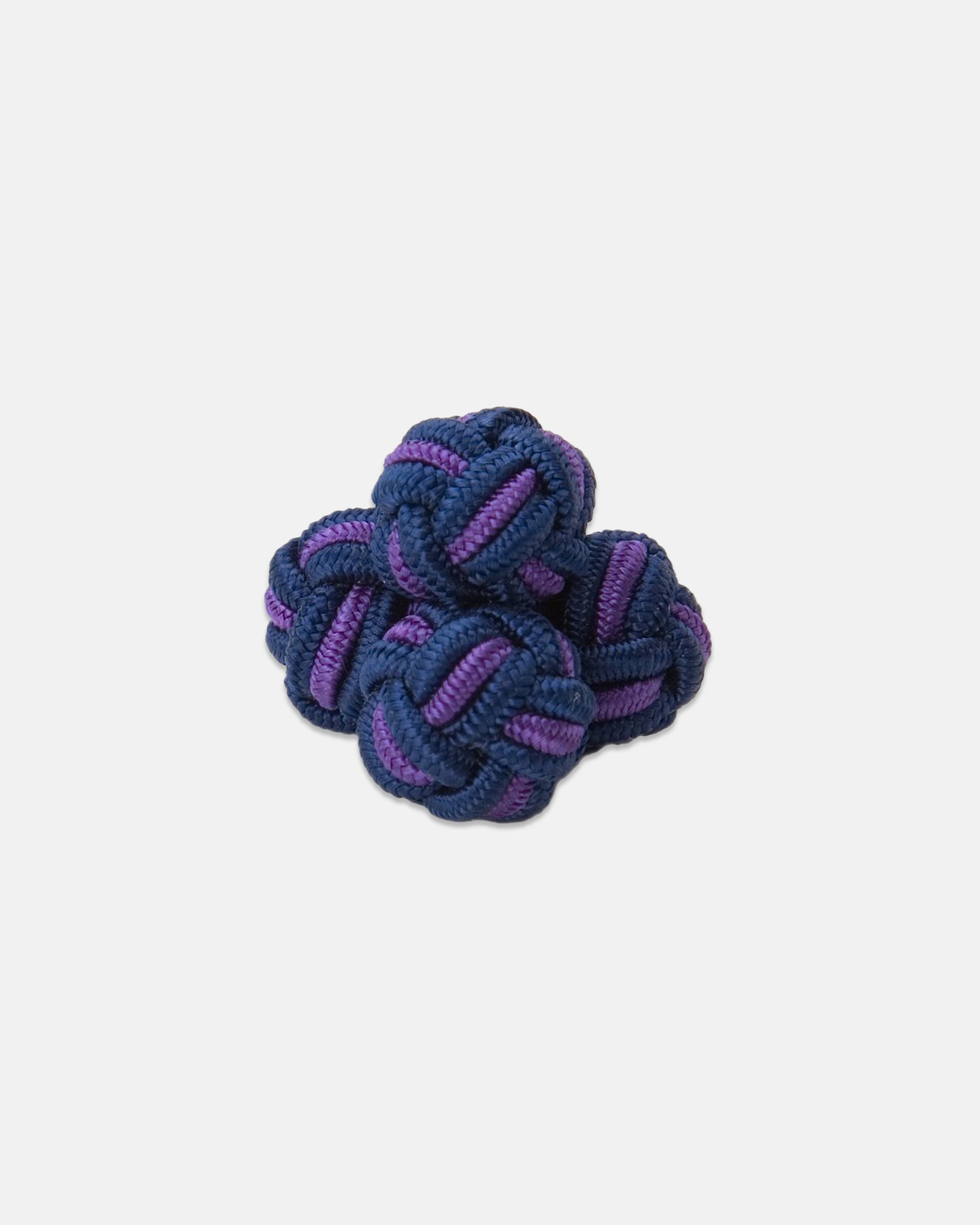 Navy & Purple Monkey's Fist Silk Knot Cufflinks